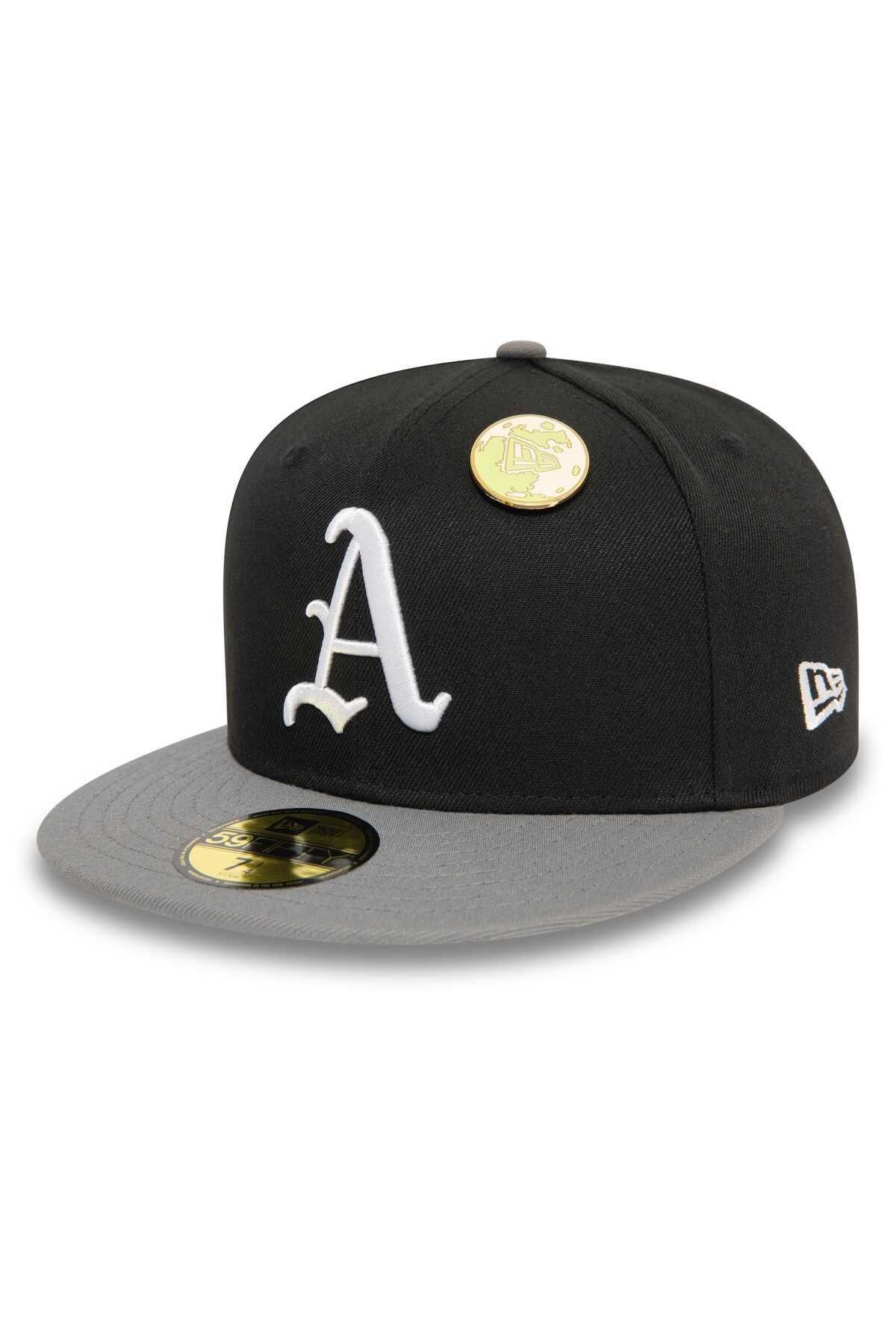 NEW ERA Mlb Contrast Pin59Fifty Oakath Blk 71...