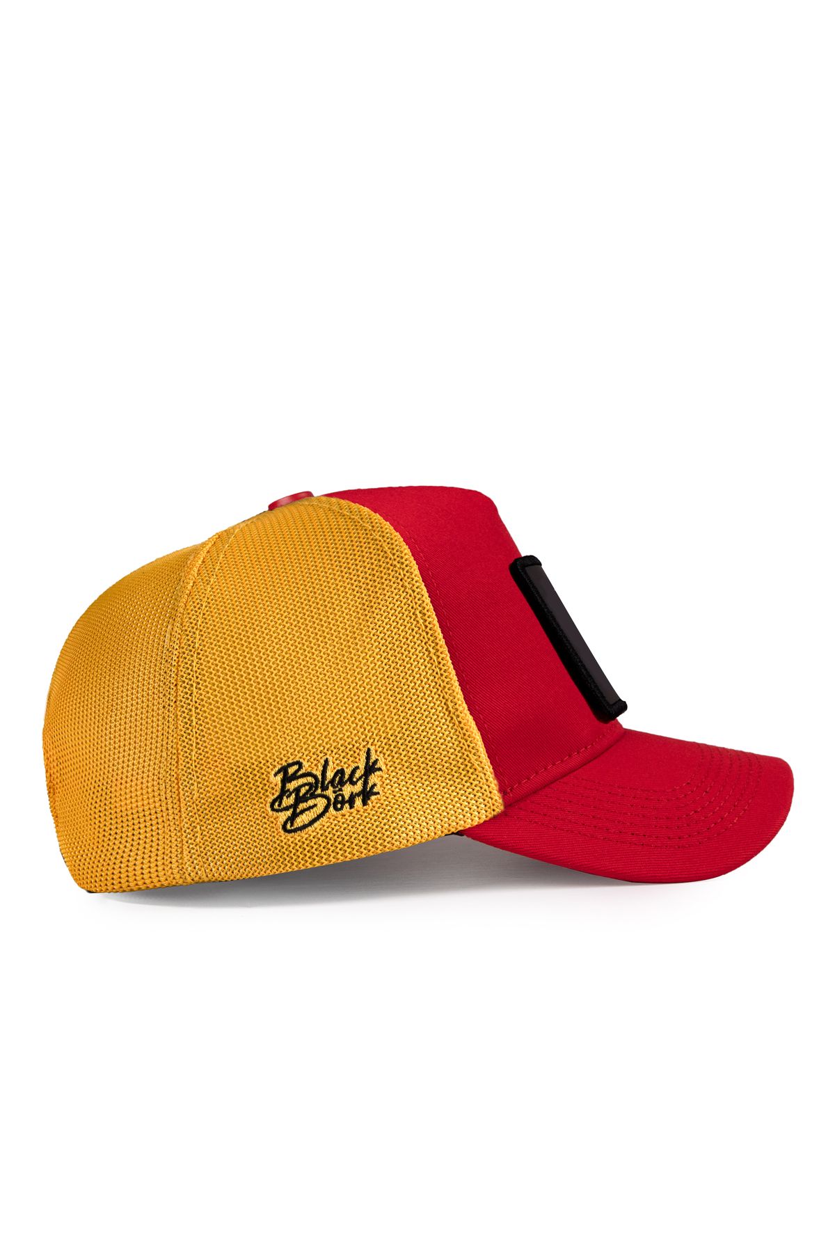 V1 Trucker 1905 - 1SS Kod Logolu Unisex Kırmızı - Sarı Fileli Şapka (Cap)