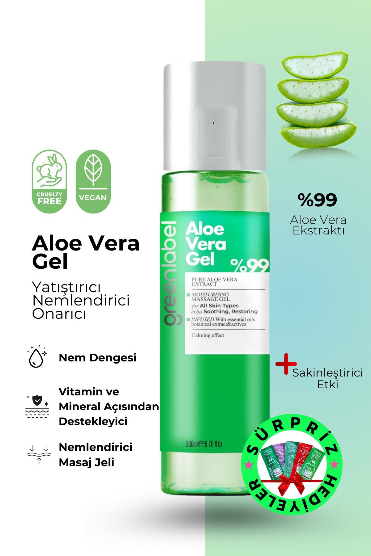 Green LabelAloe Vera Gel -Aloe Vera Jel Nemle...