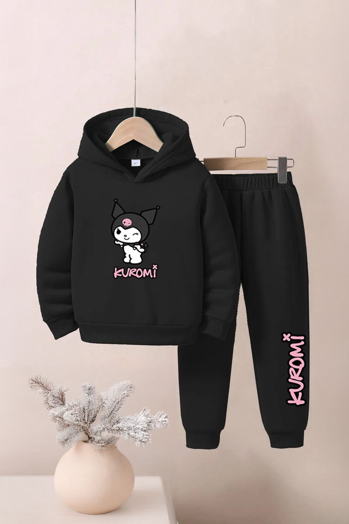 Kuromi Baskılı Unisex Alt-Üst Çocuk Eşofman Takımı