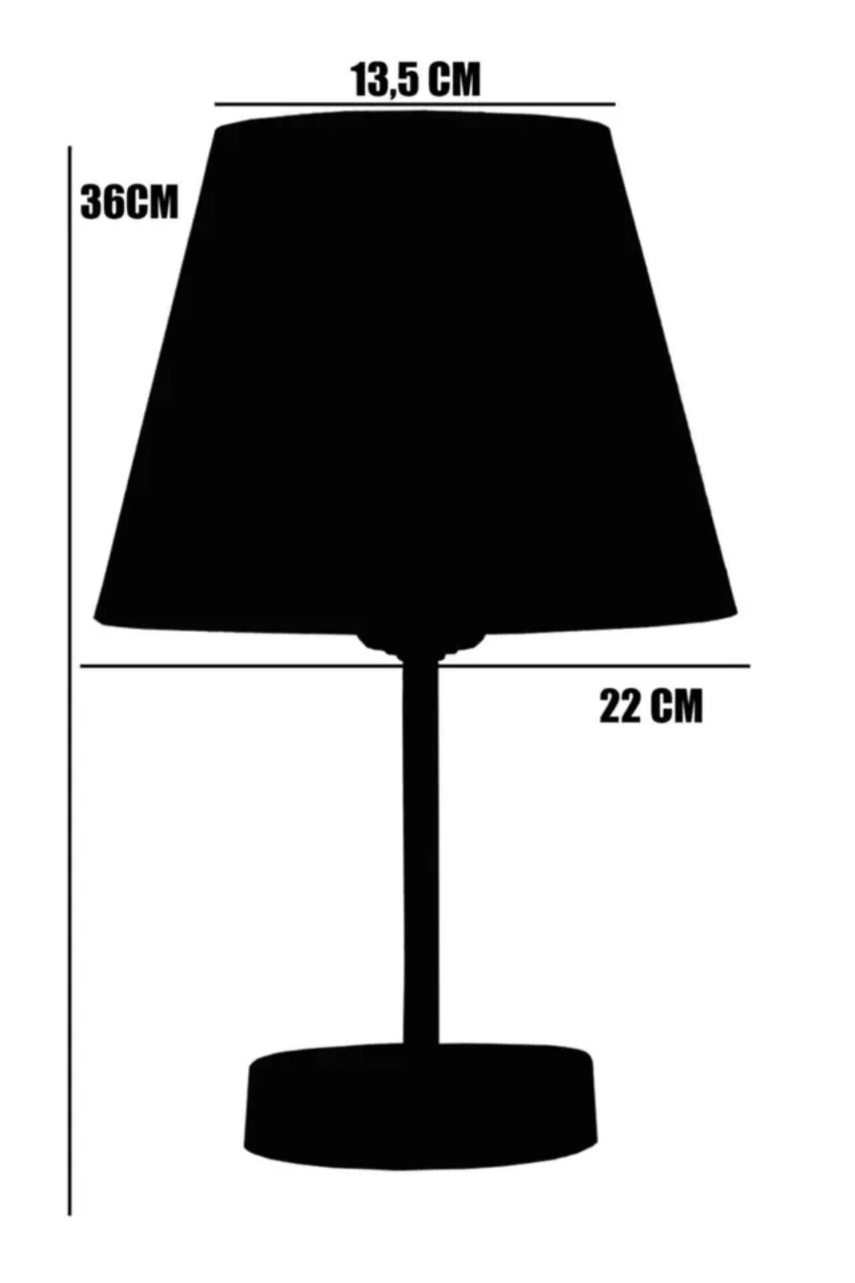 Modern Abajur Siyah Gövde Siyah Şapka Şık Modern Abajur 2 li set