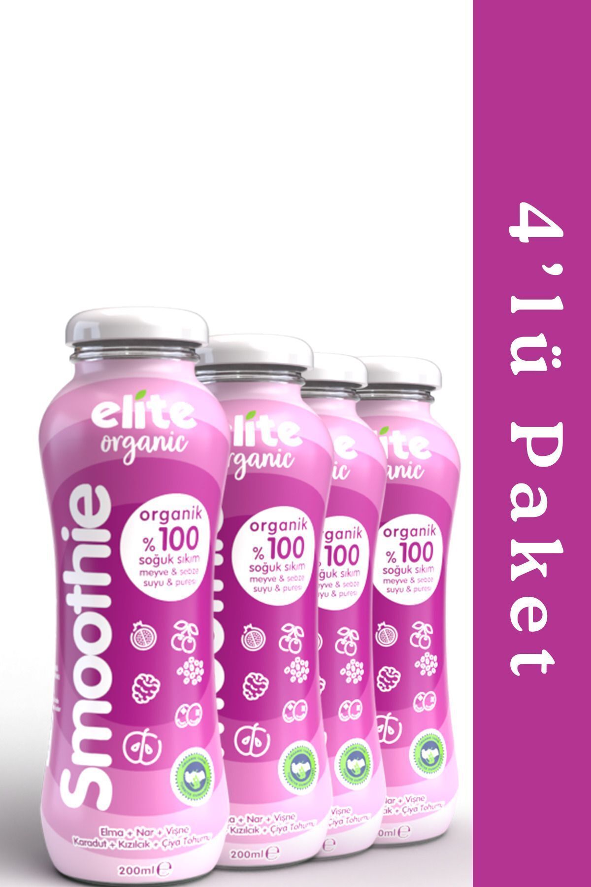 Elite NaturelOrganik ChiaTohumlu Smoothie 4lü...