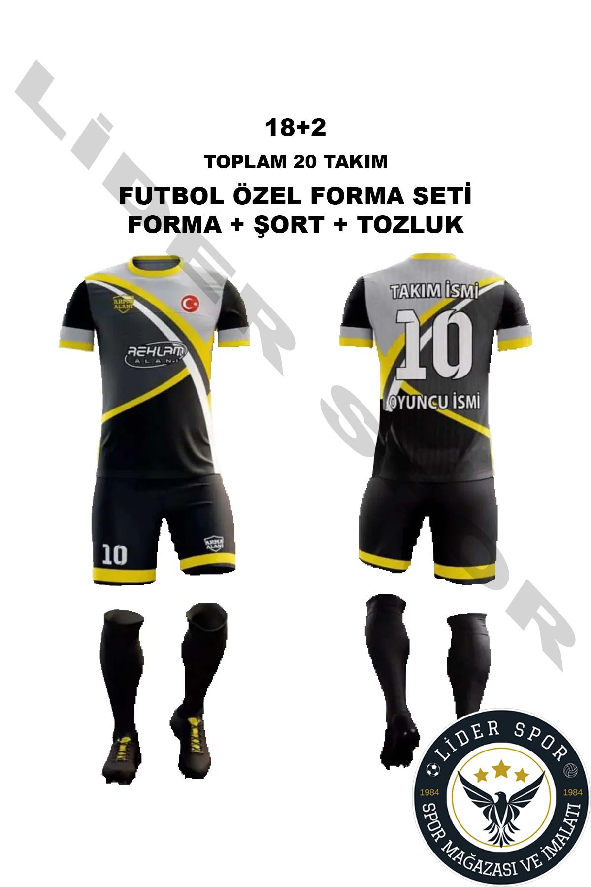 LİDER SPOR 20'li Futbol ÖzelForma Seti (forma...