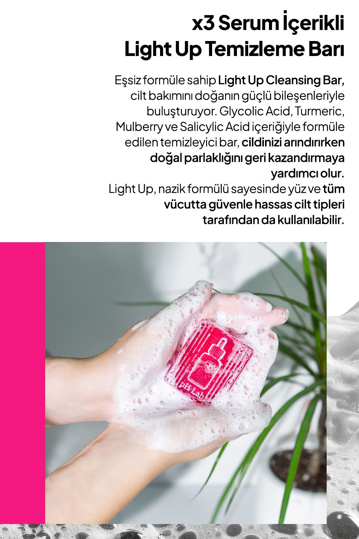 Phlab Light Up Cilt Aydınlatıcı Temizleme Barı, Cilt Leke Serumu Etkili Sabun, Leke Karşıtı