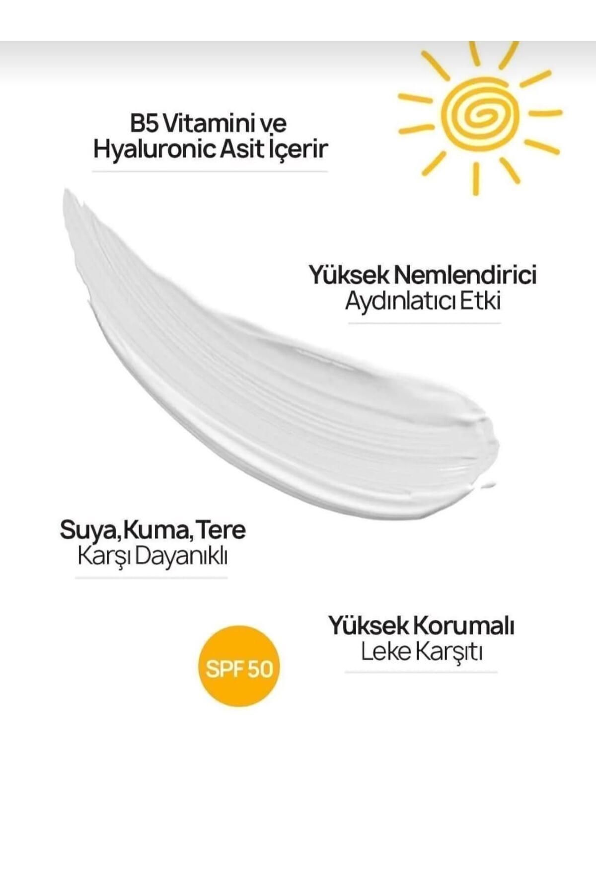 Leke Karşıtı Güneş Kremi Tüm Ciltler Tipleri Için Yüksek Korumalı Spf50 Güneş Kremi Aydınlatıcı