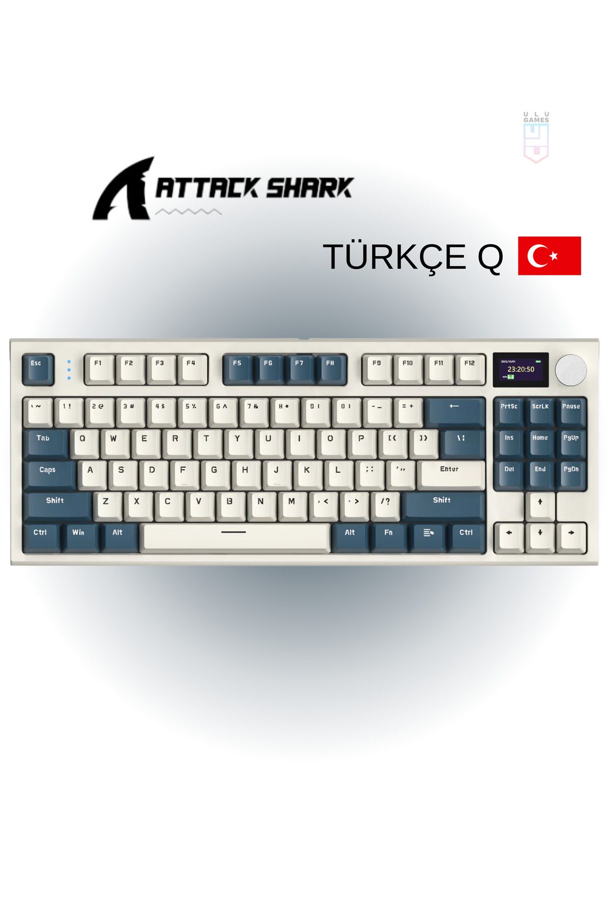 ULUGAMES Attack Shark K86TÜRKÇE Ekranlı Kablo...