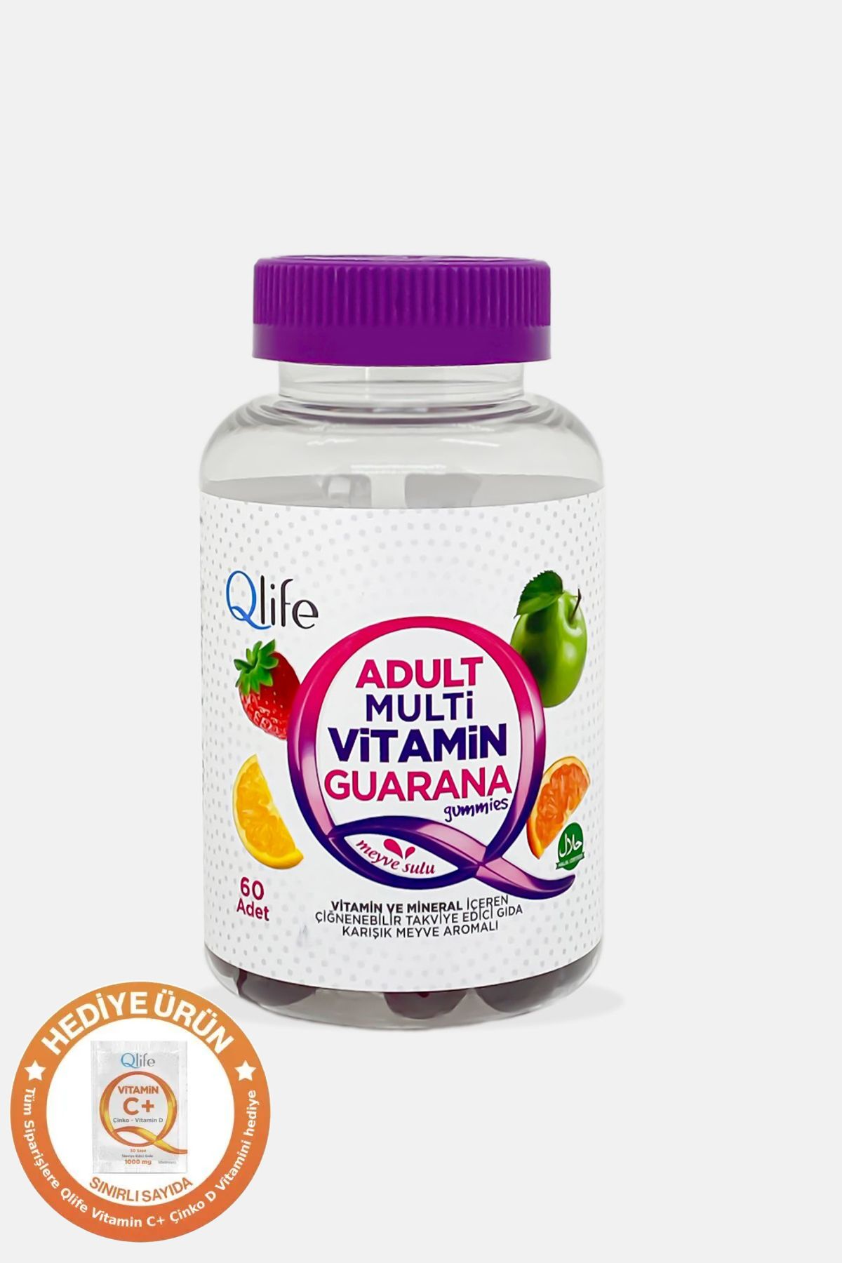 Qlife Adult MultivitaminGuarana Gummies Çiğne...