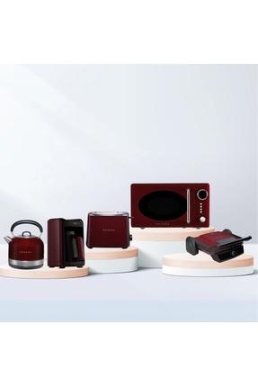 Bordo Retro Küçük Ev Aletleri Set Image 0