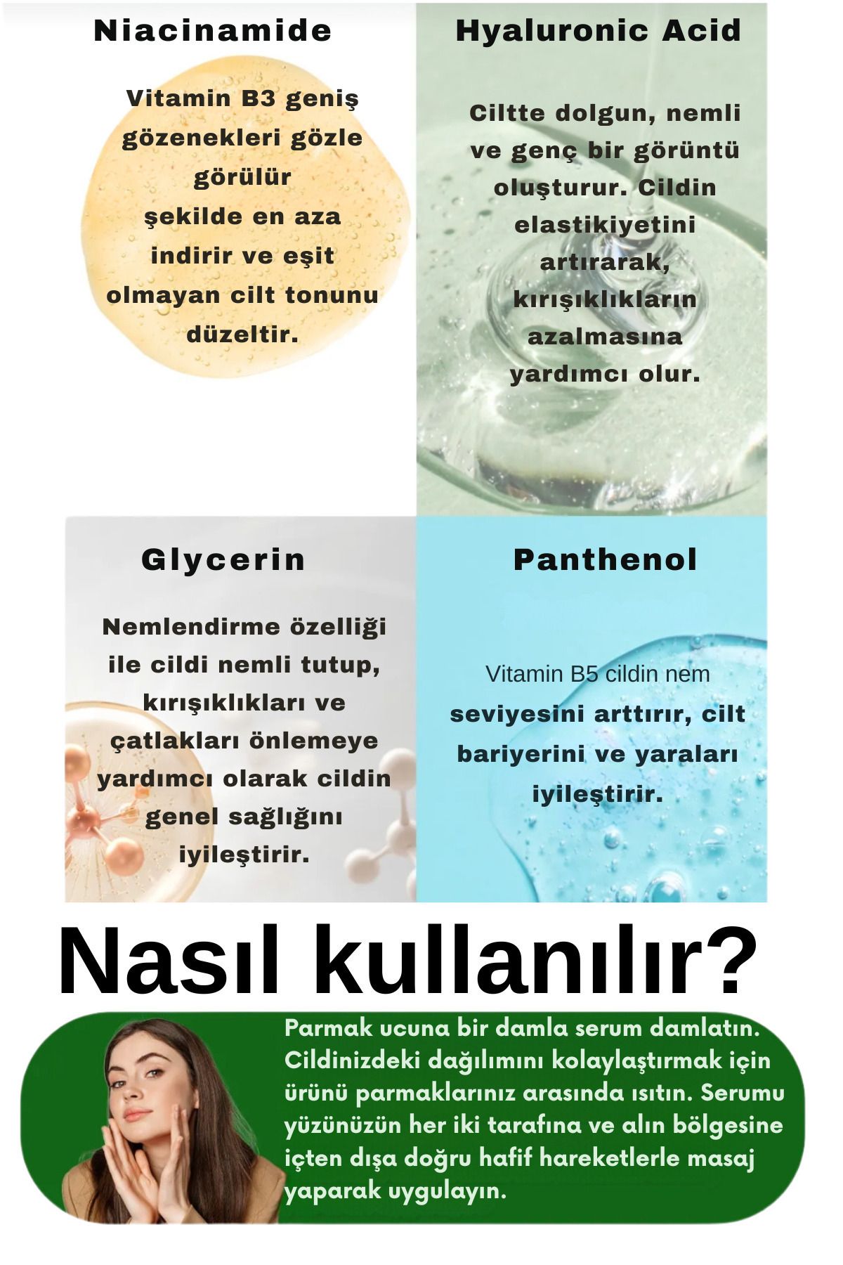 Gözenek Sıkılaştırıcı Niasinamid Hyaluronic Acid Bakım Serumu 30ml