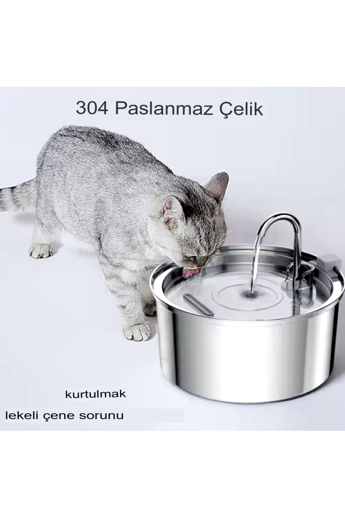 3.2 L 108 Oz Paslanmaz Çelik Büyük Metal Kedi Köpek Için Otomatik Su Pınarı Su Çeşmesi Su Sebili