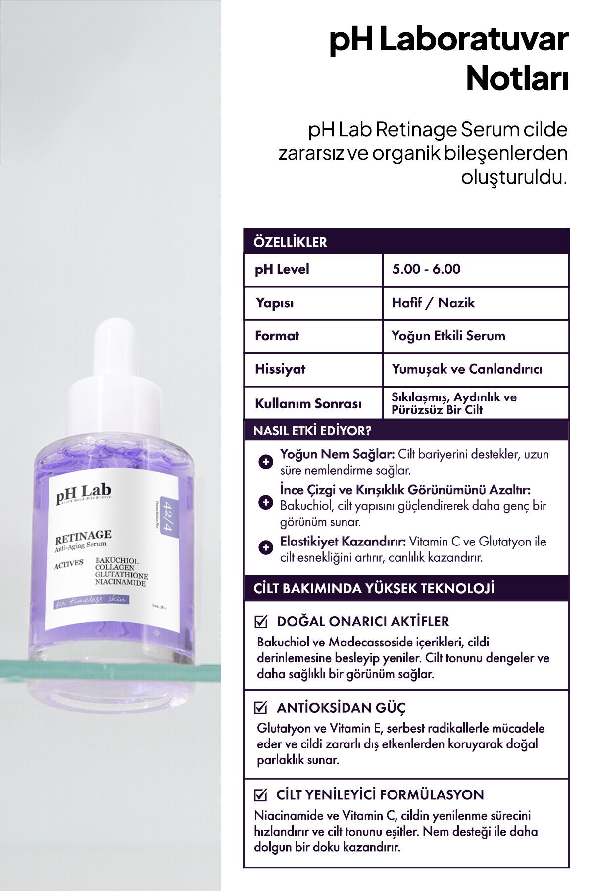 Phlab Retinage Anti Aging Yaşlanma Karşıtı Yüz Serumu, Kırışıklık Karşıtı Serum