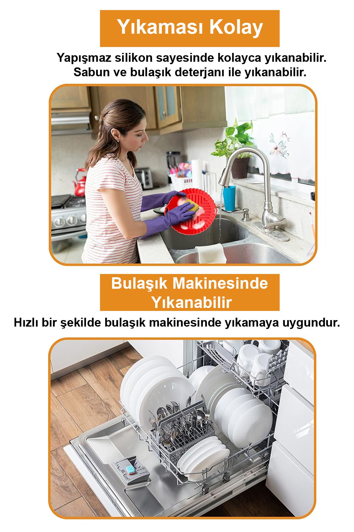 2 Adet Airfryer Silikon Pişirme Kabı - Kırmızı - Tüm Airfryer'lara Uyumlu