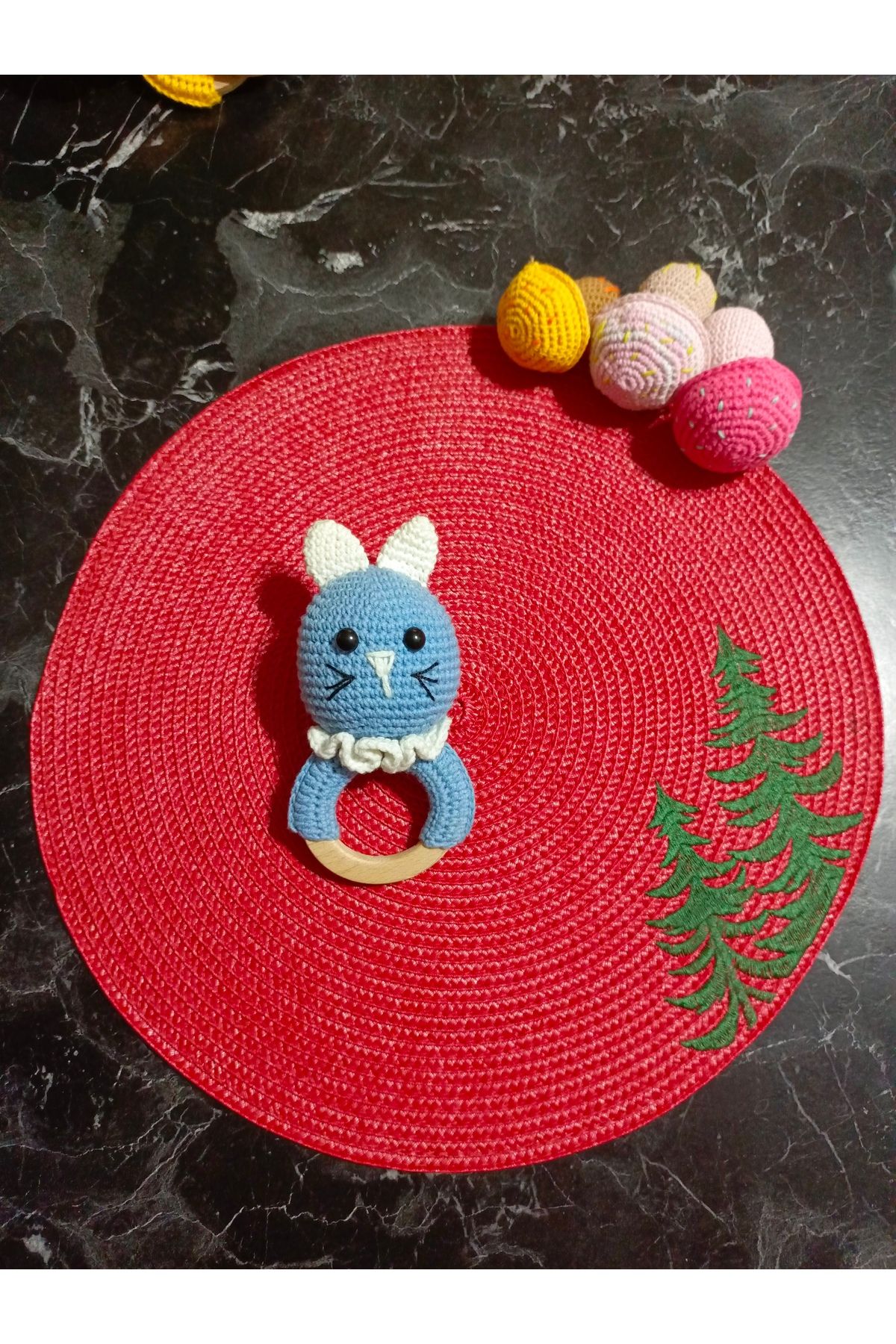 Amigurumi Mavi Kedicik Diş Kaşıyıcı