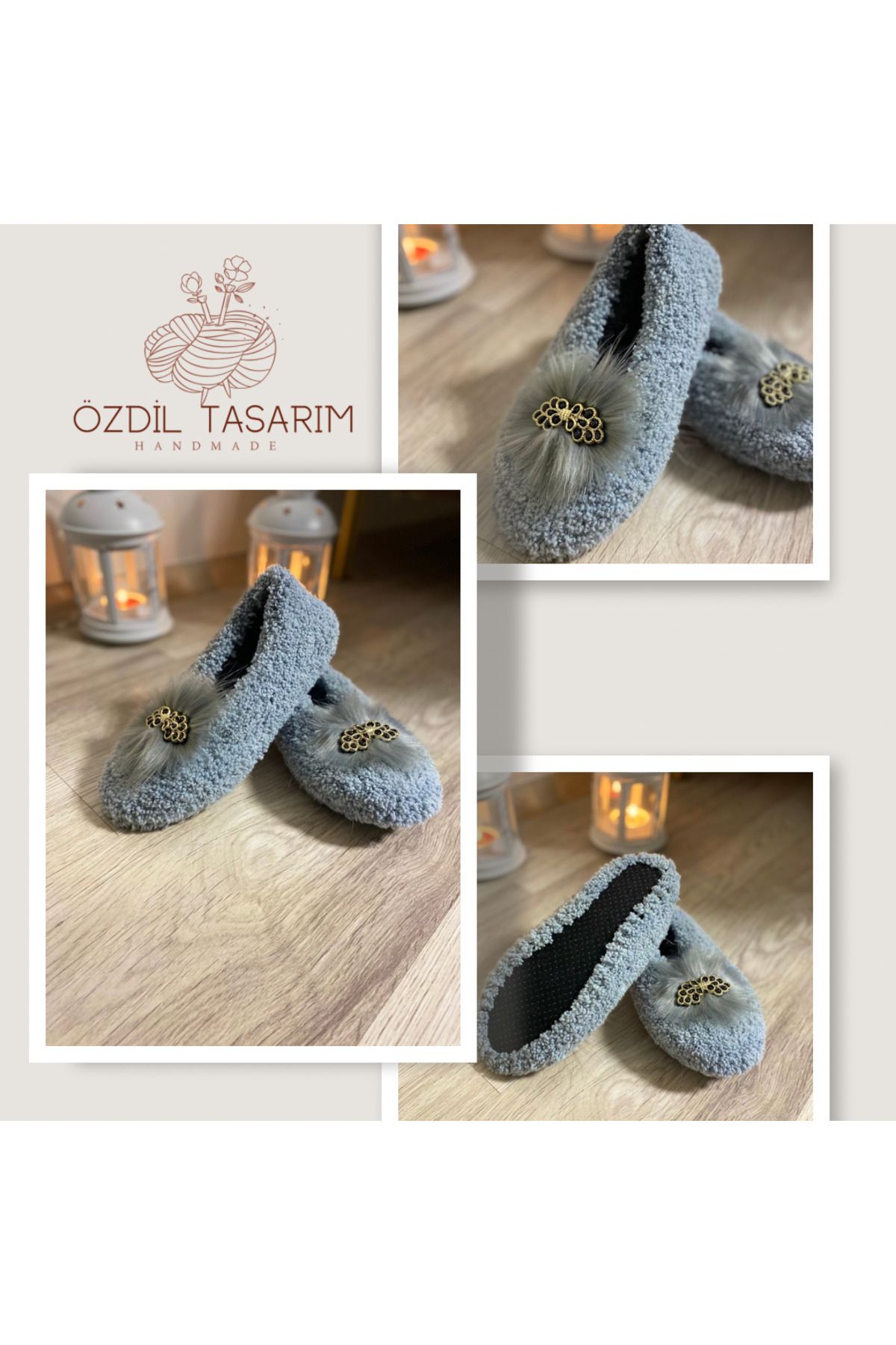 ÖZDİL TASARIM-Kadın Ev Babeti-Teddy Ev ayakkabısı // OZDL130001OZD