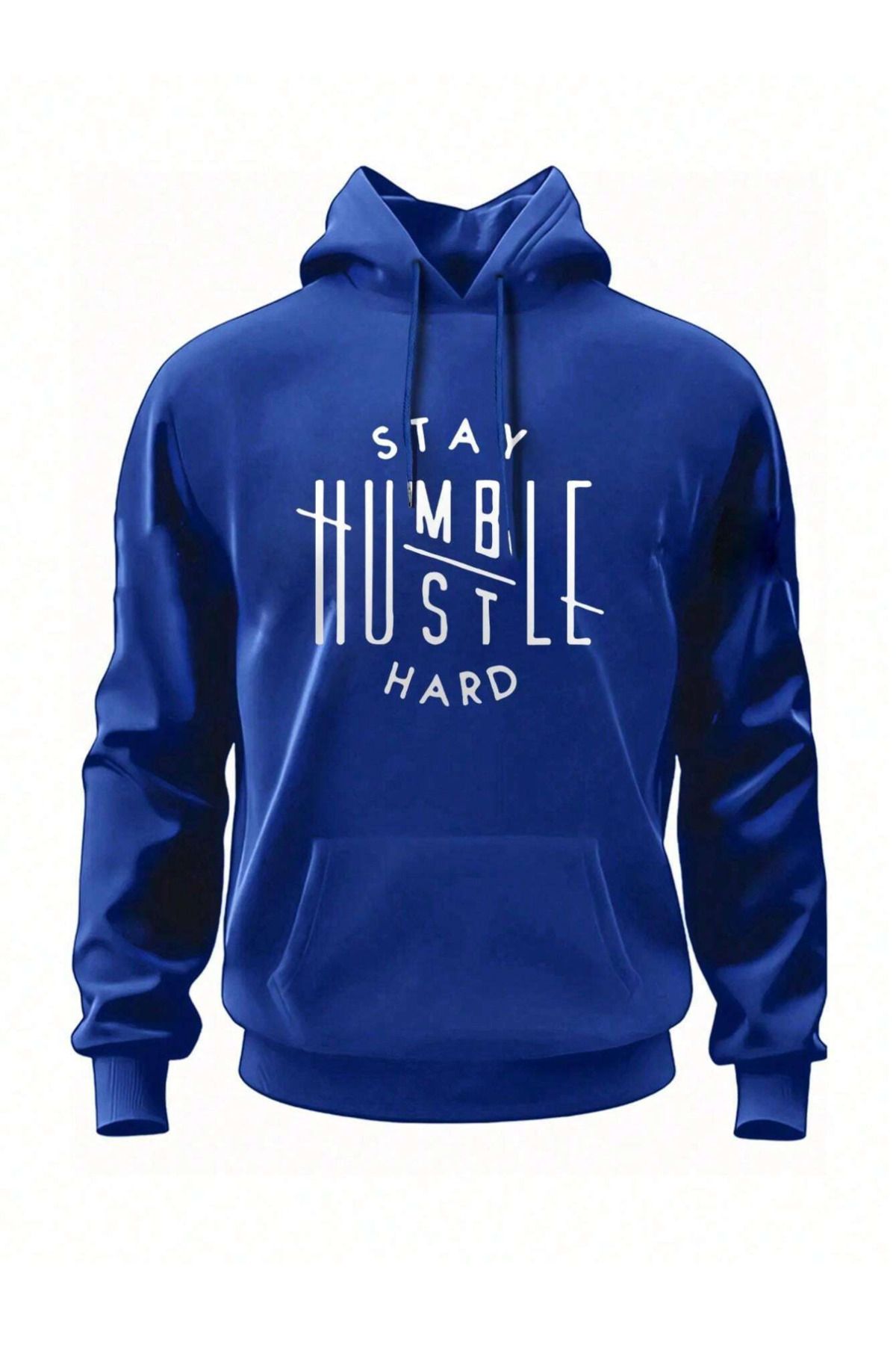 MODASHOT Navy Blue StayHumble Hard Baskılı Ov...