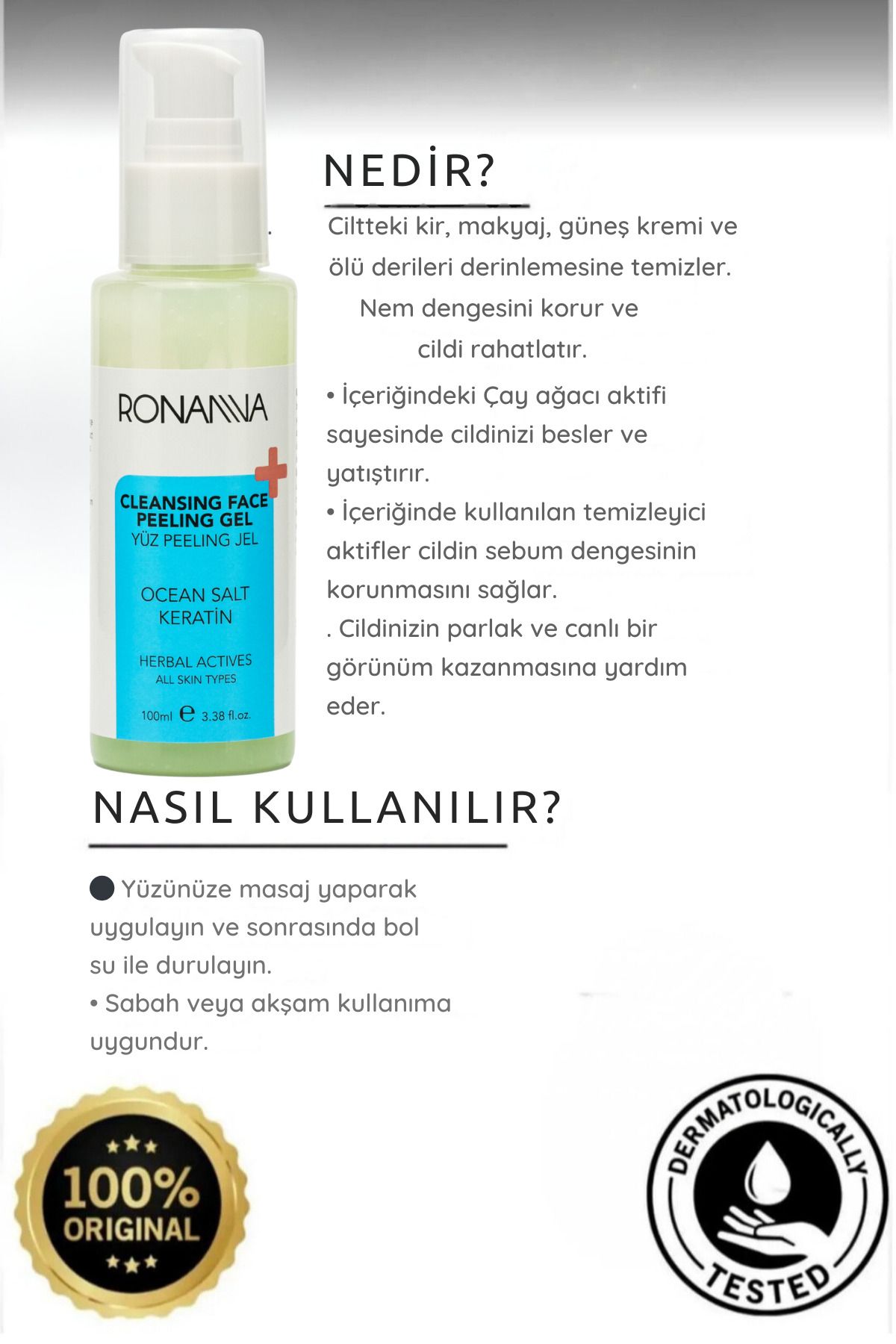 Gözenek Sıkılaştırıcı Arındırıcı Aydınlatıcı Cilt Temizleyici Yüz Peeling Jeli - 100 ml