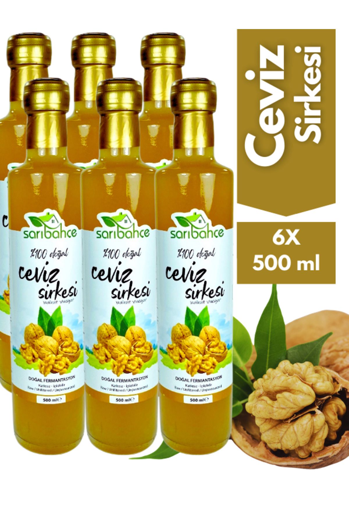 Sarıbahçe Ceviz Sirkesi 500ml - 6 Al 4 Öde Or...