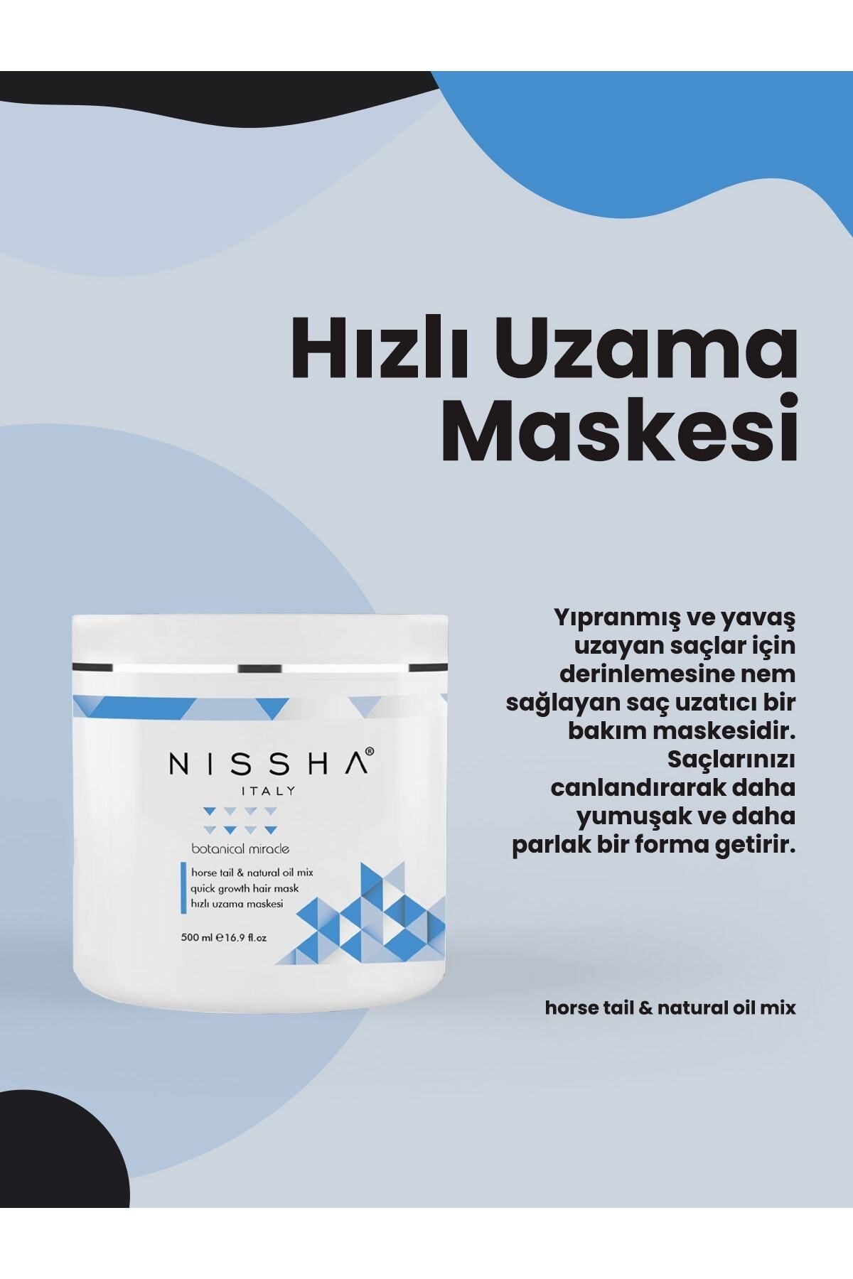 Süper Hızlı Saç Uzatma Için Özel Üretim 2'li At Kuyruğu Şampuanı 500ml Ve At Kuyruğu Maskesi 500 ml