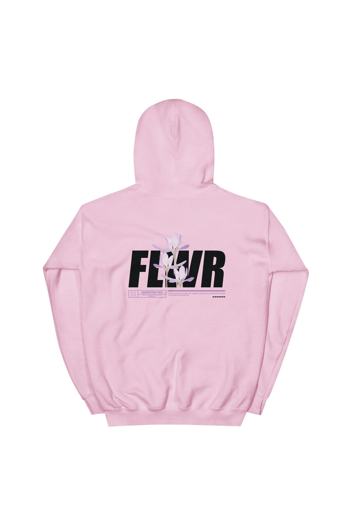 Unisex FLWR Baskılı Pembe Sweatshirt