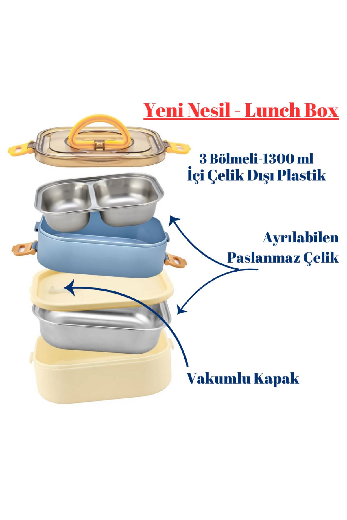 3'lü Yalıtımlı Lunch Box ve Sefer Tası Seti - Beslenme Çantası + Çatal Kaşık Düzenleyici