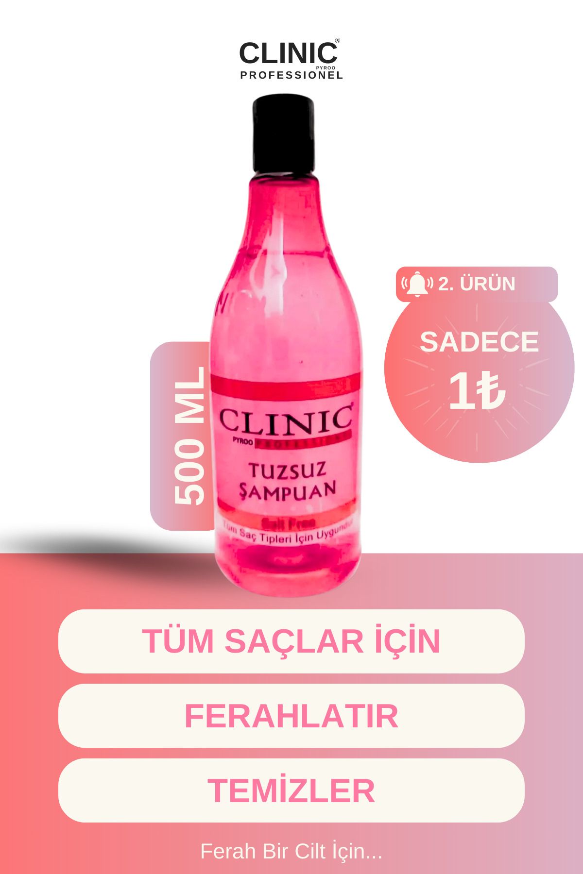 CLINIC PYROO Tuzsuz Şampuan(500 ML)