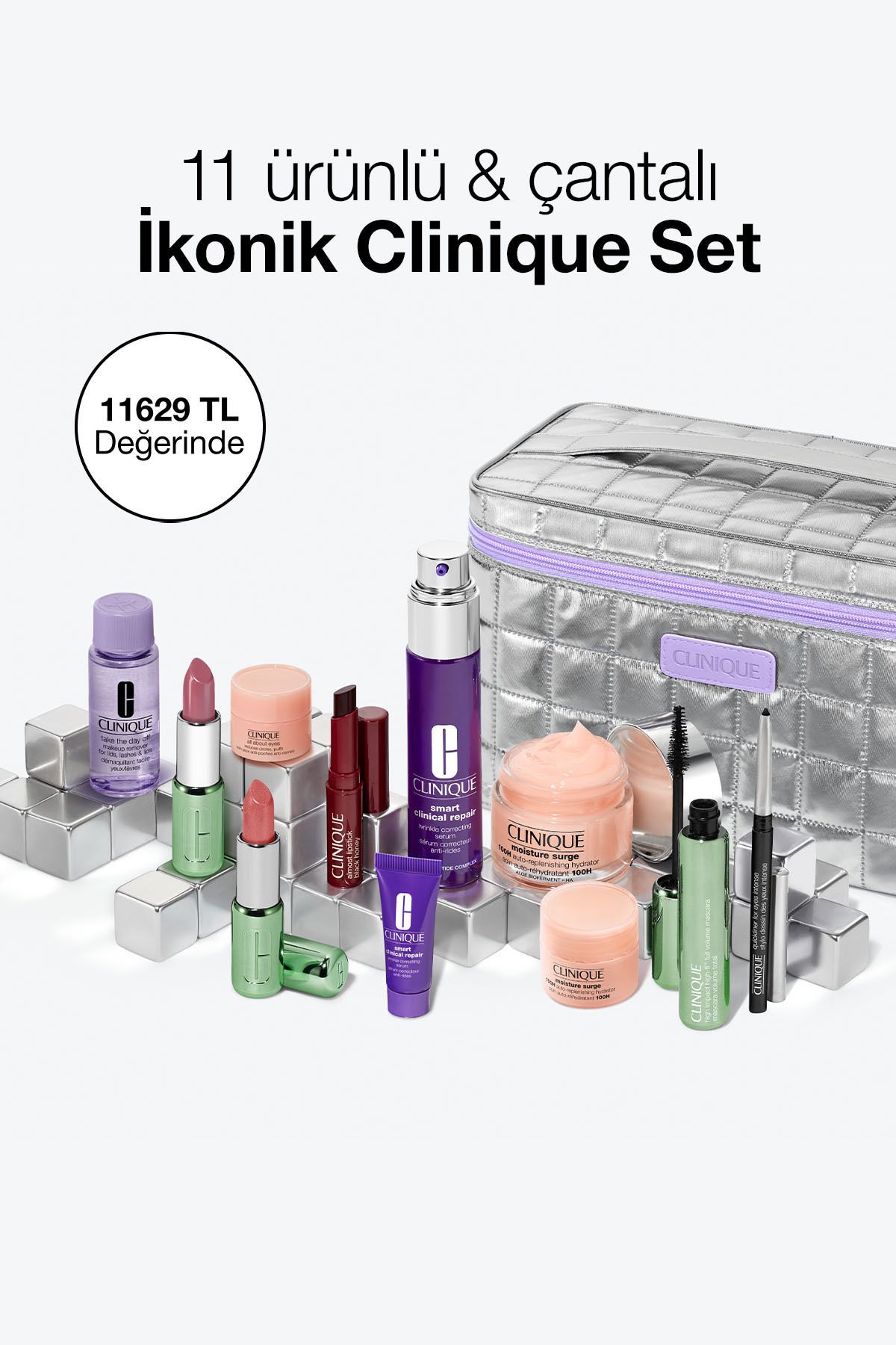 Clinique 11 Ürünlü & Çantalıİkonik Clinique S...