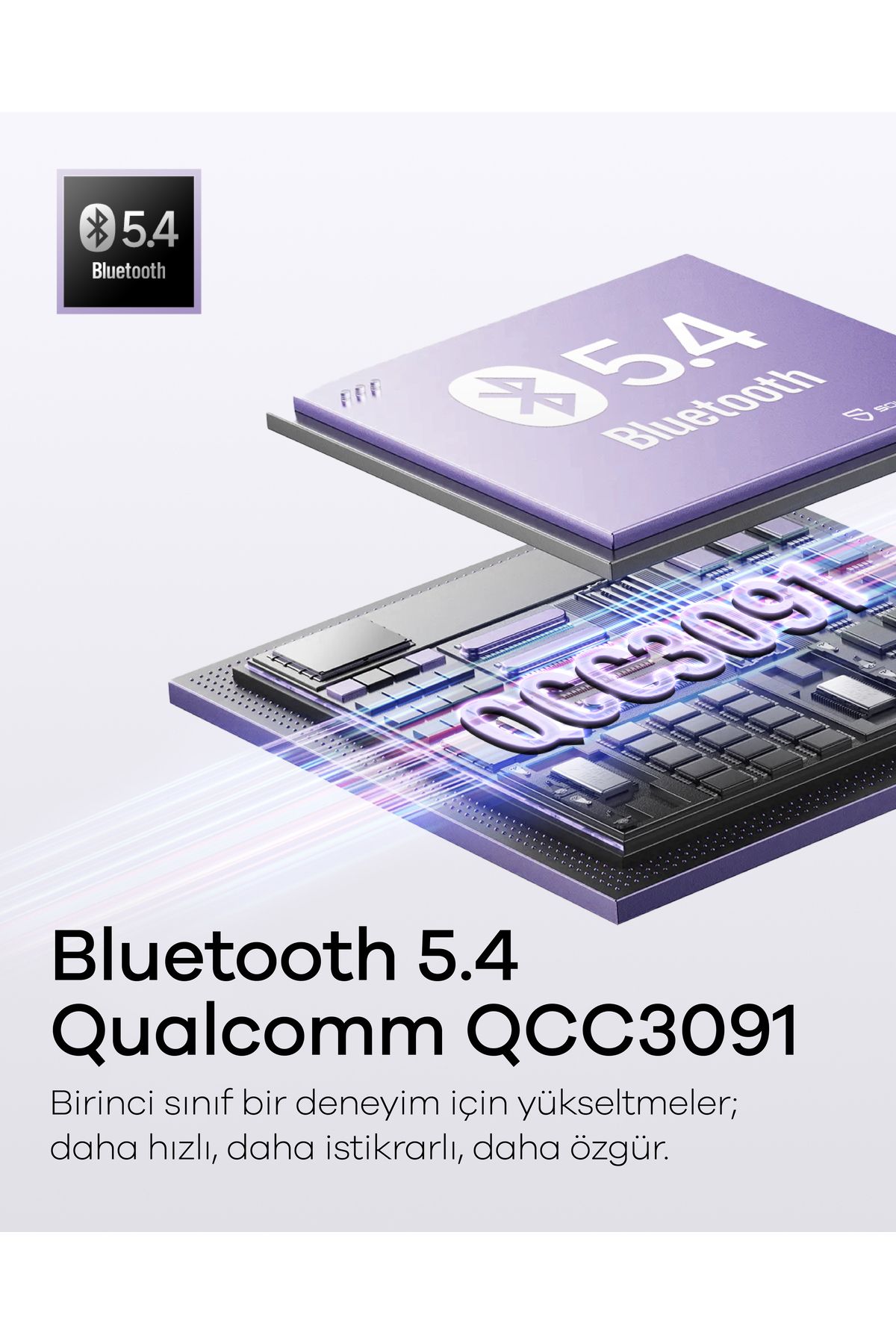 Air 5 Bluetooth 5.4 Üçüncü Nesil Qualcomm S3 Çoklu Bağlantı Akıllı Gürültü Engelleme