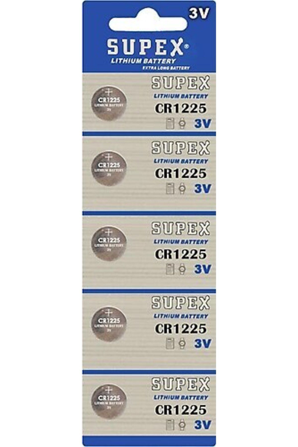 Supex Cr1225-c5 3v LityumDüğme Pil 5'li Paket