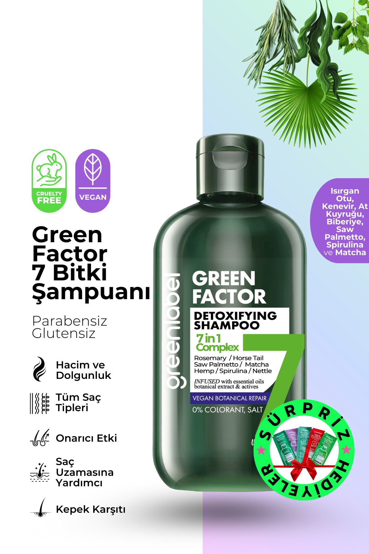 Green Label Green Factor 7Bitkili Vegan Parab...