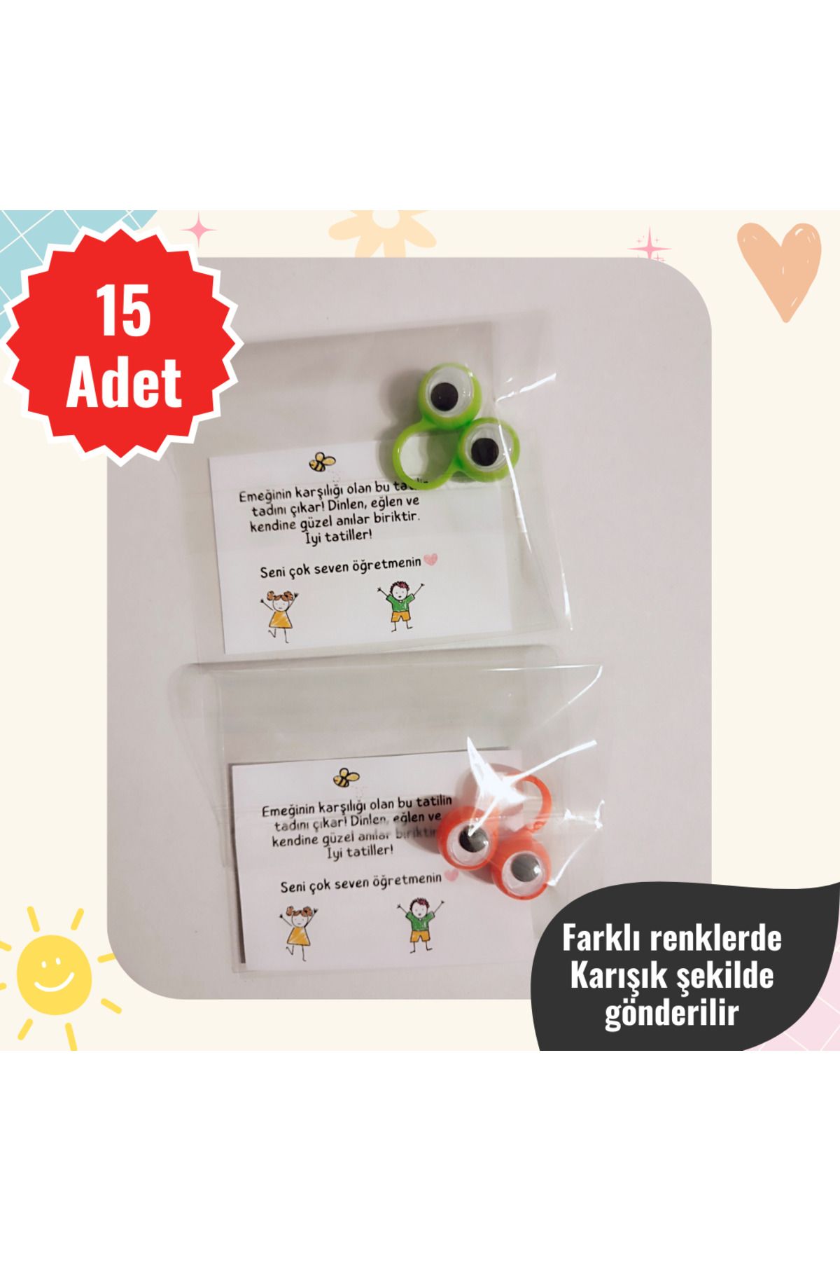 MUTLUYÜZ 15 Adet(3CMX3CM)oynar Göz Kukla Topt...