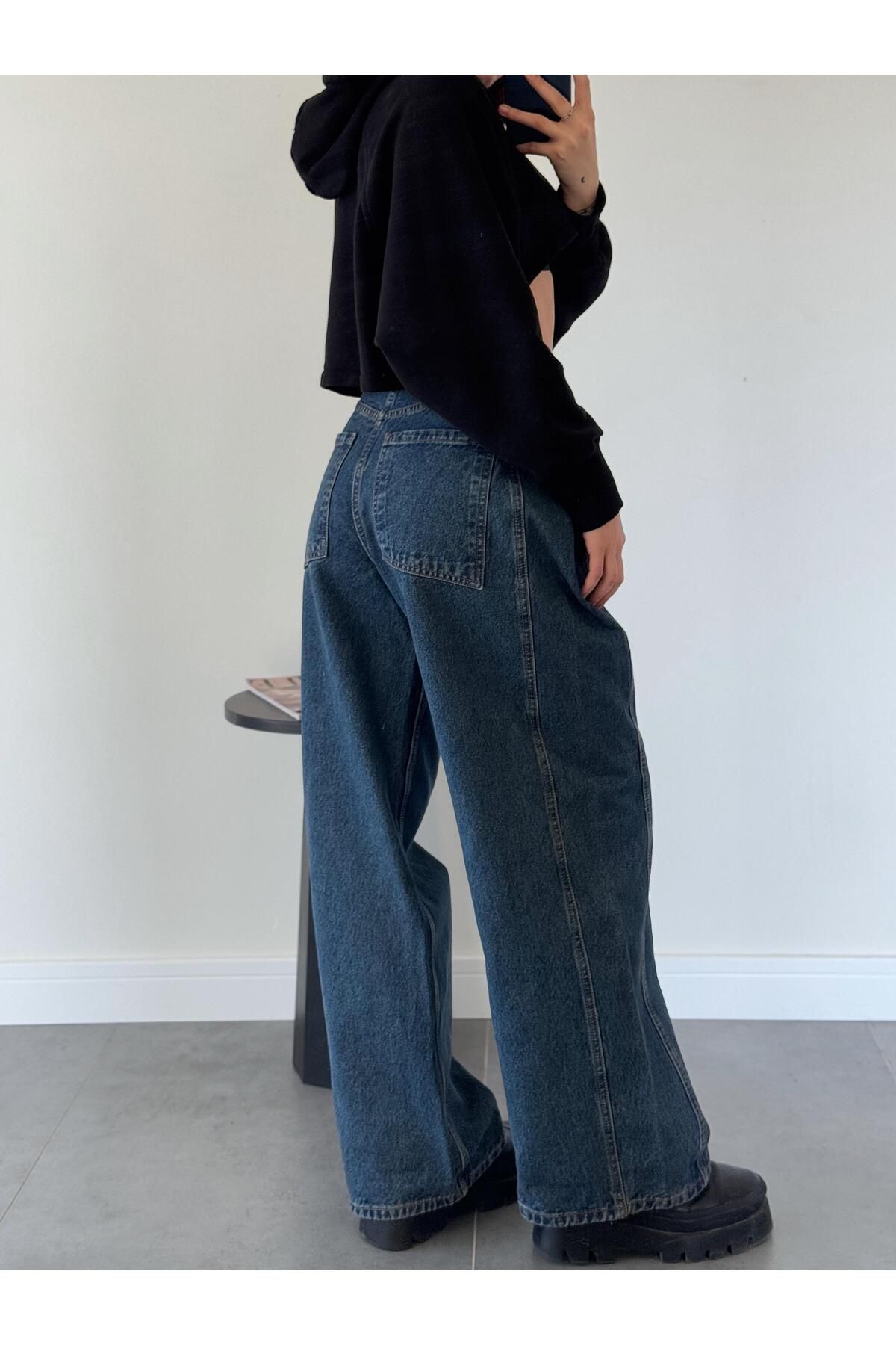 Dries Koyu Mavi Süper Baggy Jean-Nine