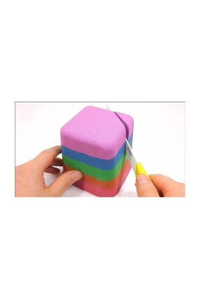 4 Renk Kinetik Kum Seti 1 Kg - Kalıp Hediyeli Eğlenceli Eğitici Oyun Kumu Image 3