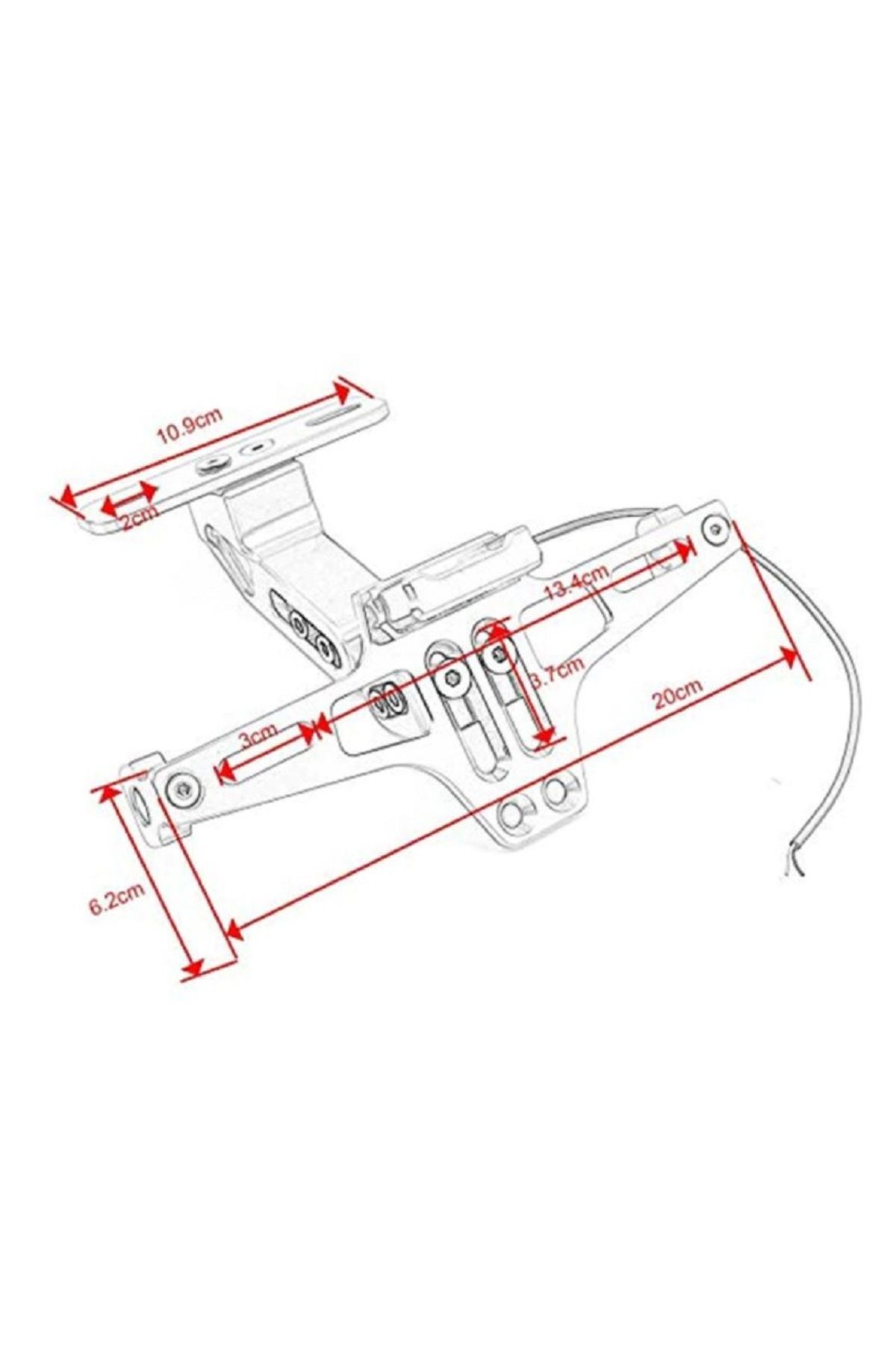 Katlanabilir Arka Plakalık - Led Işıklı - Cnc Metal - Parlak Renkler - Kırmızı