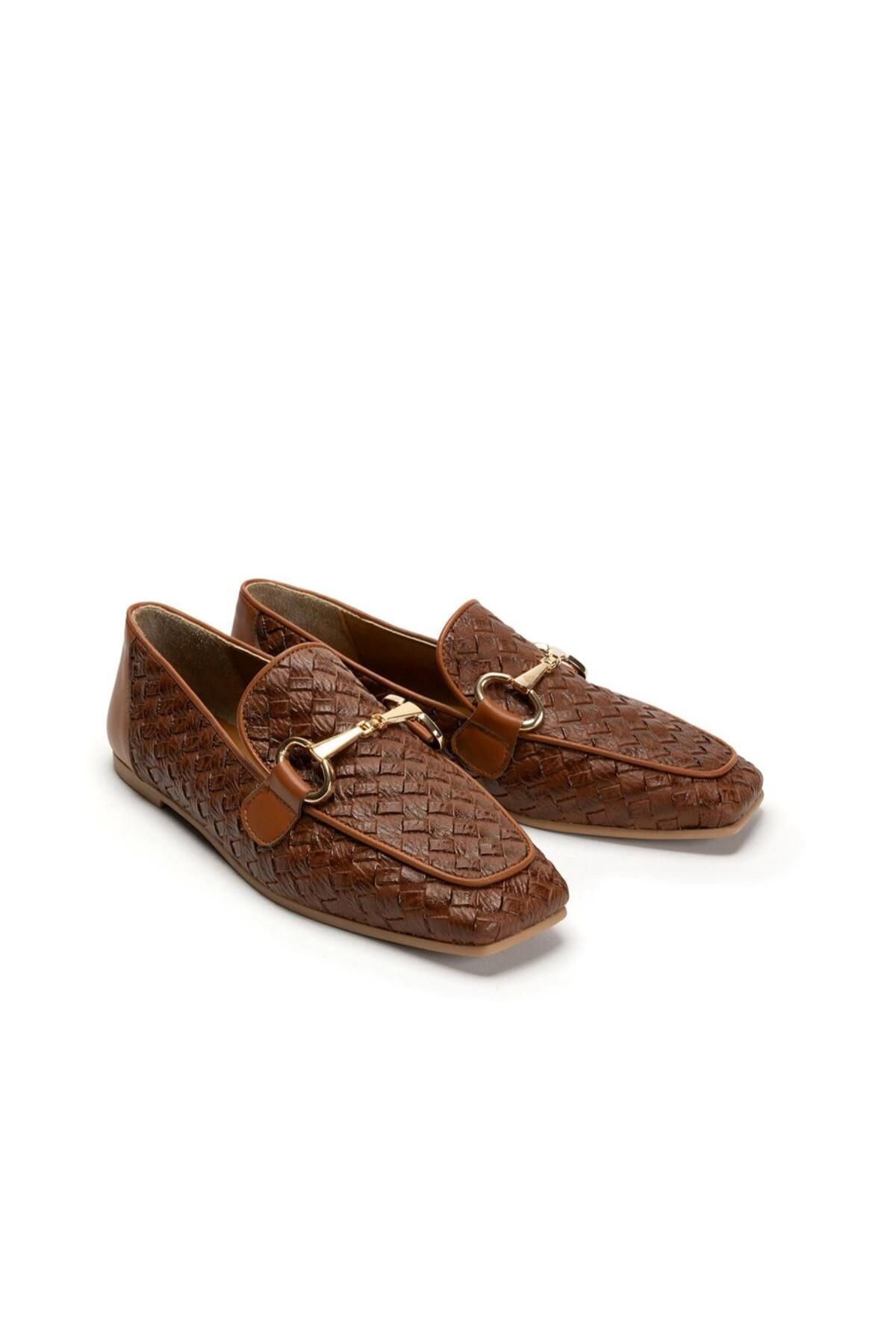 Wicker Toka Detaylı Hasır Kadın Loafer -