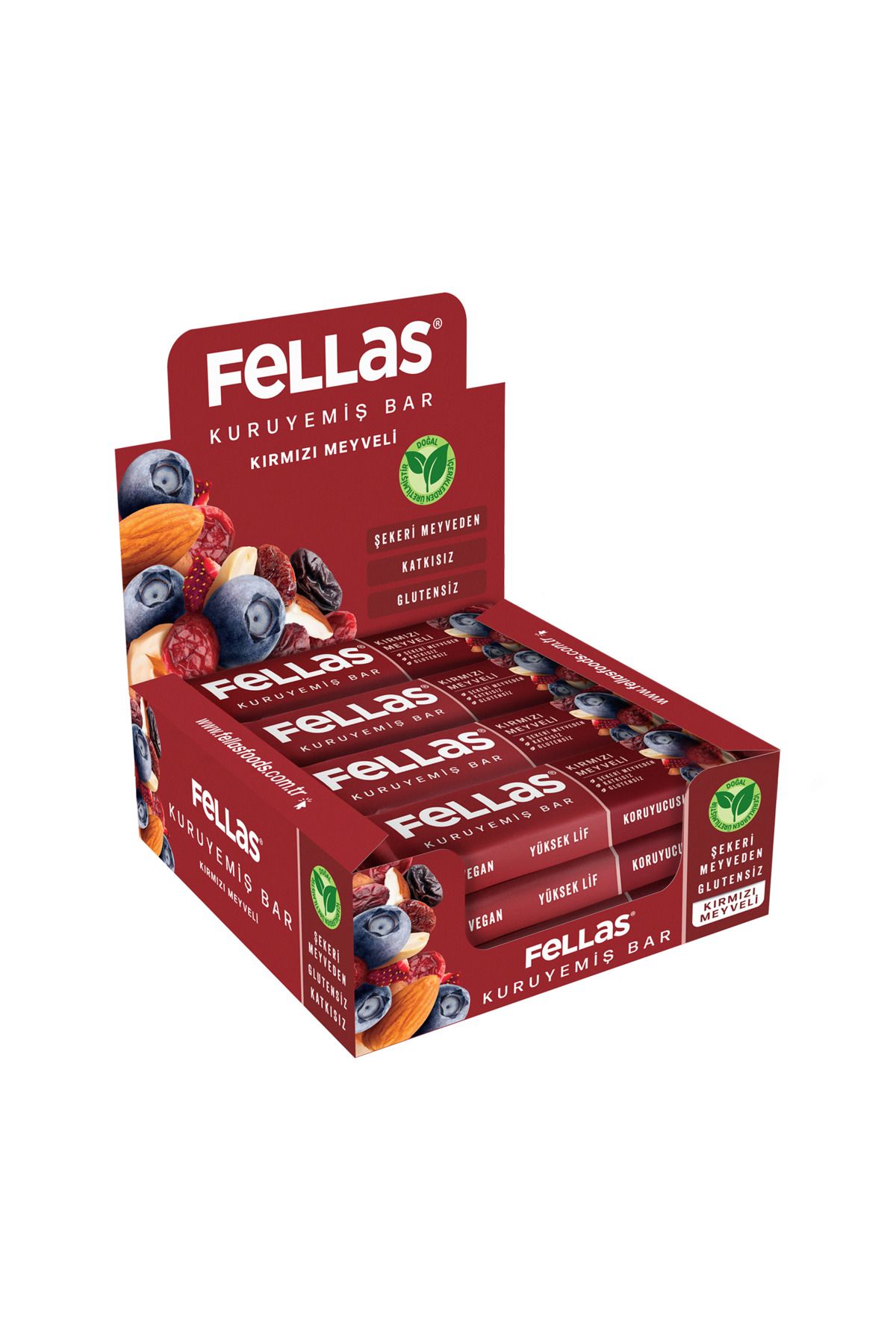 Fellas Kırmızı MeyveliKuruyemiş Bar 30g x12 A...