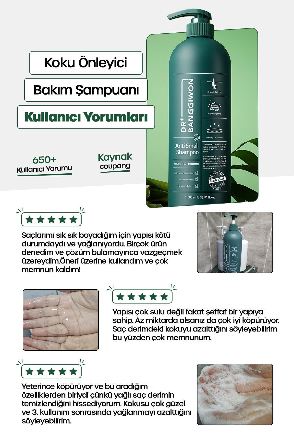 Saç Ve Saç Derisi Kokularına Karşı Etkin Çözüm Anti Smell Shampoo 1000 ml