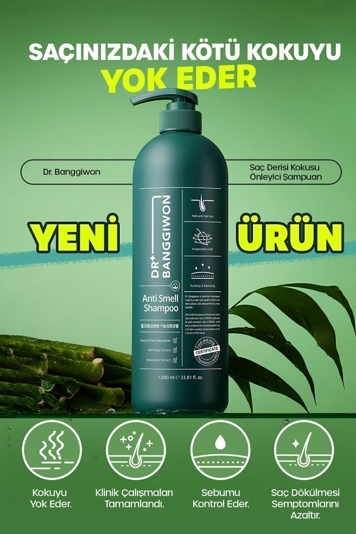 Saç Ve Saç Derisi Kokularına Karşı Etkin Çözüm Anti Smell Shampoo 1000 ml