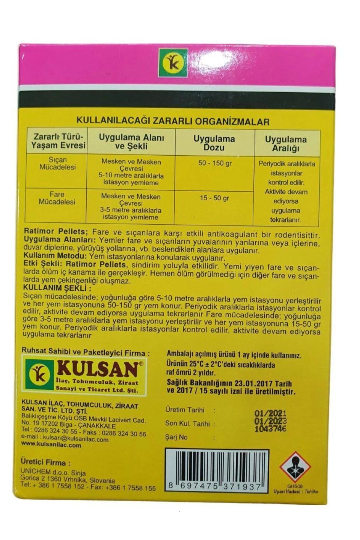 Ratimor Pellet 100 gr X 3 Kutu Etkili Fare Zehiri