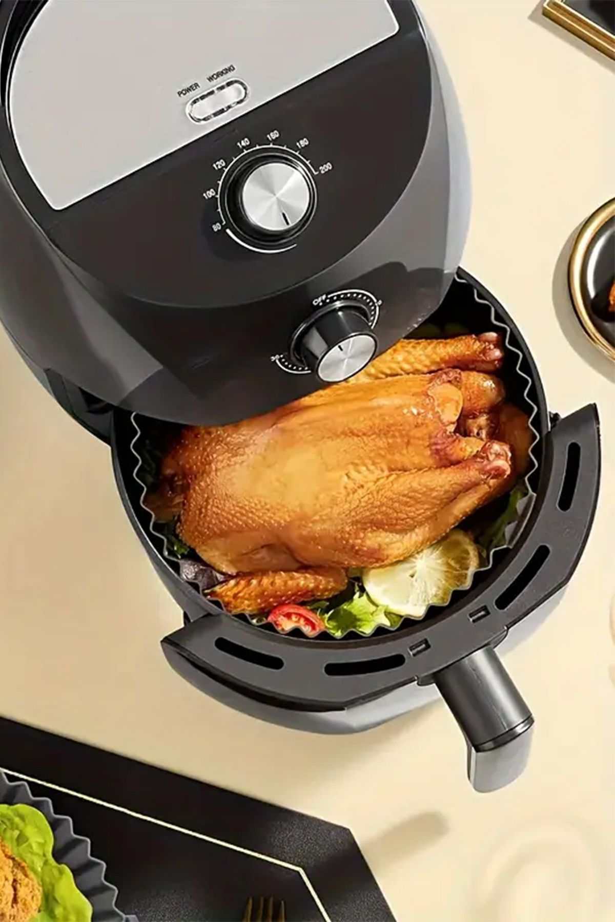 2 Adet Airfryer Silikon Pişirme Kabı - Siyah - Tüm Airfryer'lara Uyumlu