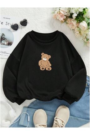 سوییشرت یقه حلقه‌ای با طرح خرس برای کودکان