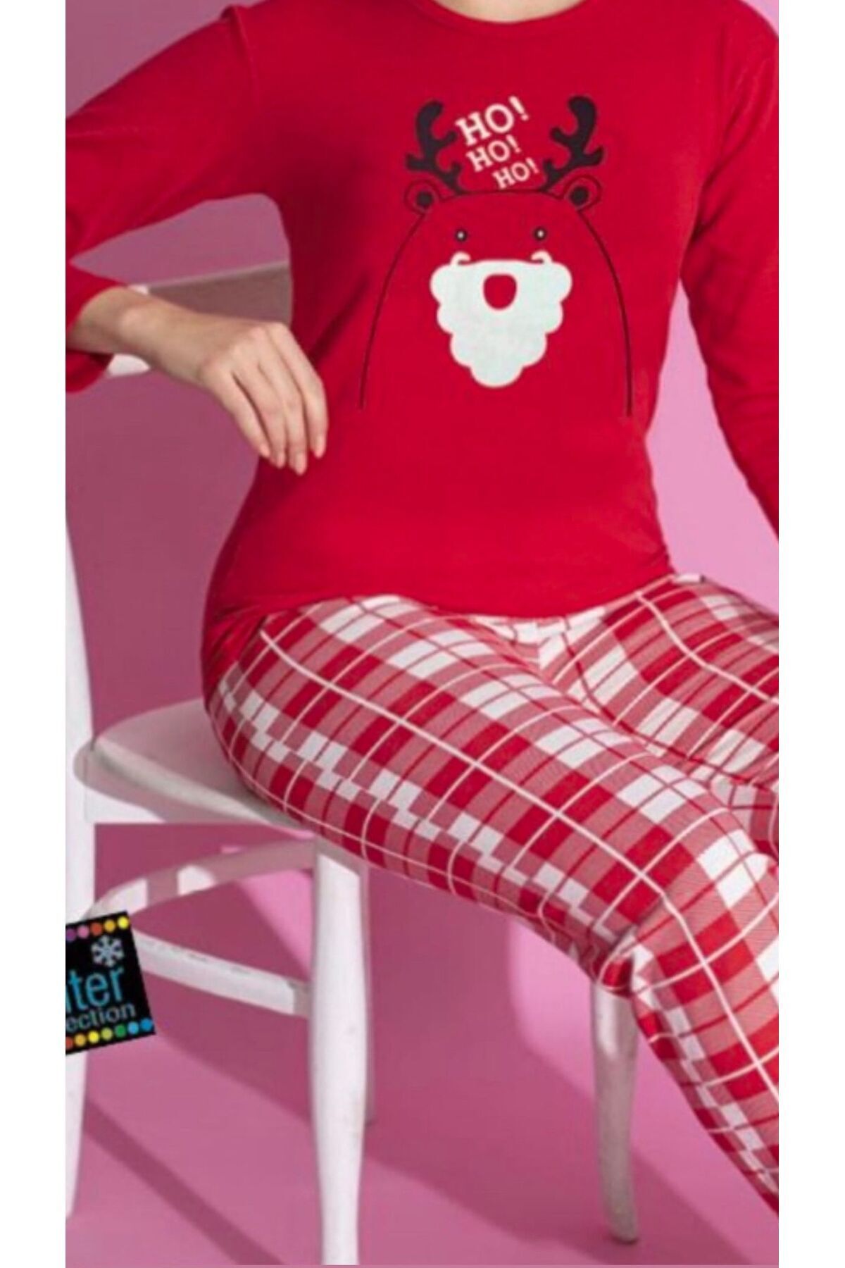 Unisex Yeniyıl yılbaşı pijama takımı