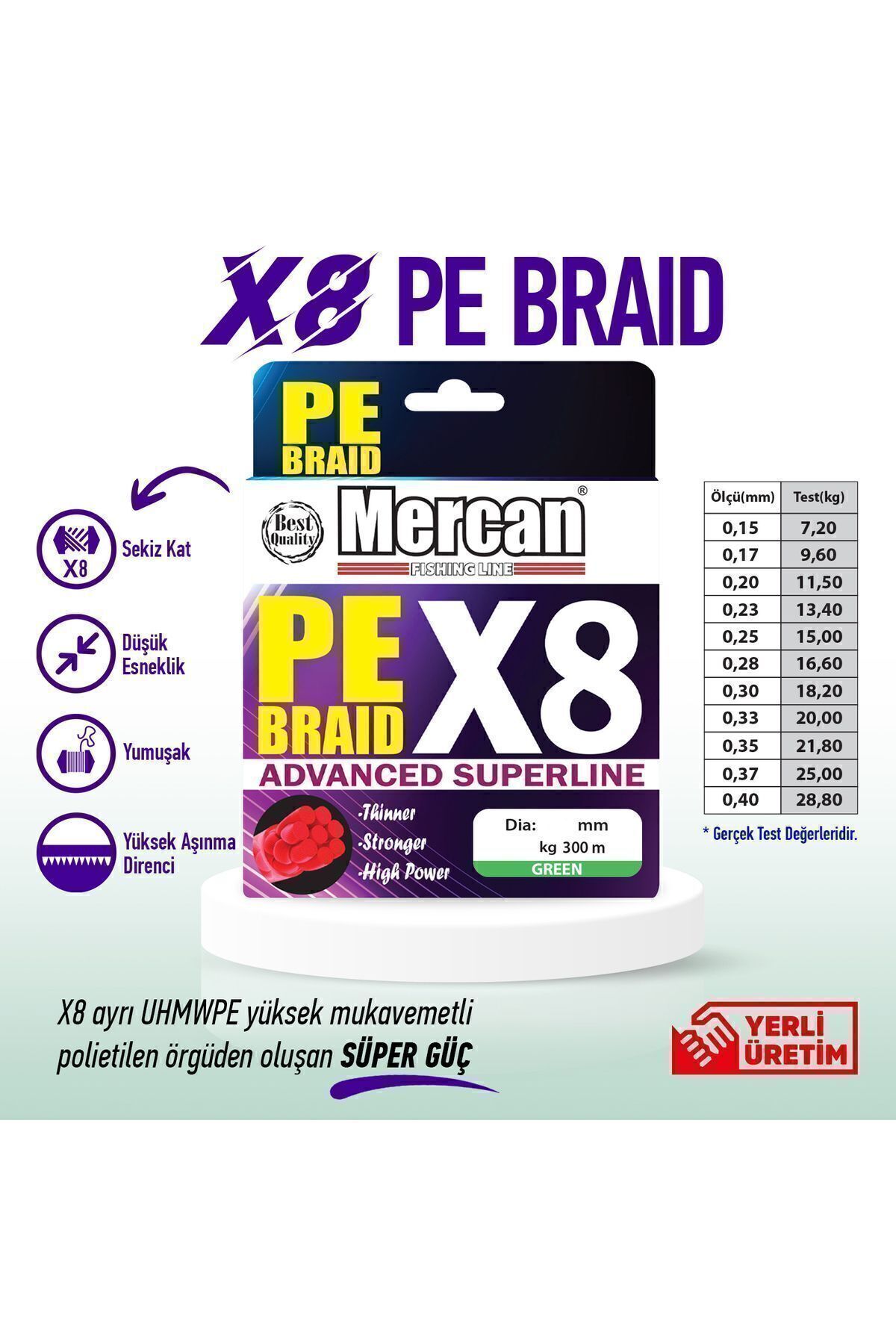 MERCAN MİSİNA Mercan Pe ÖrgüPlatinum 8x Ip 30...