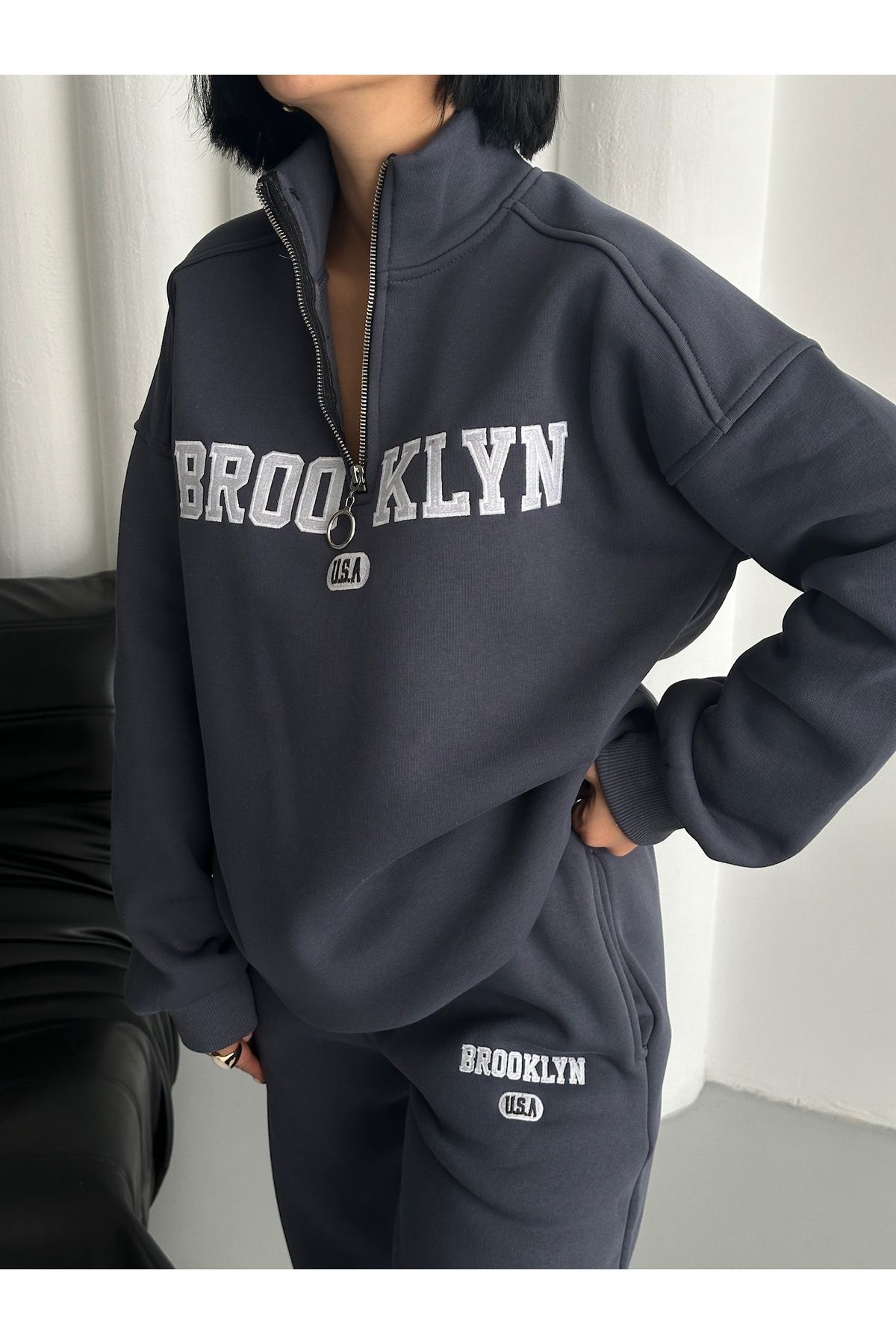 Diviny Brooklyn BaskılıFermuar Detay Eşofman...