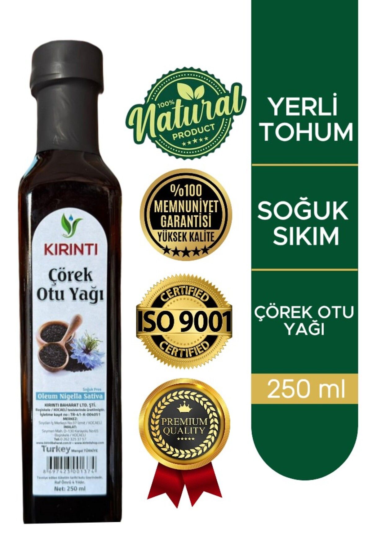 Kırıntı Çörek Otu Yağı 250 ml%100 Doğal Saf Y...