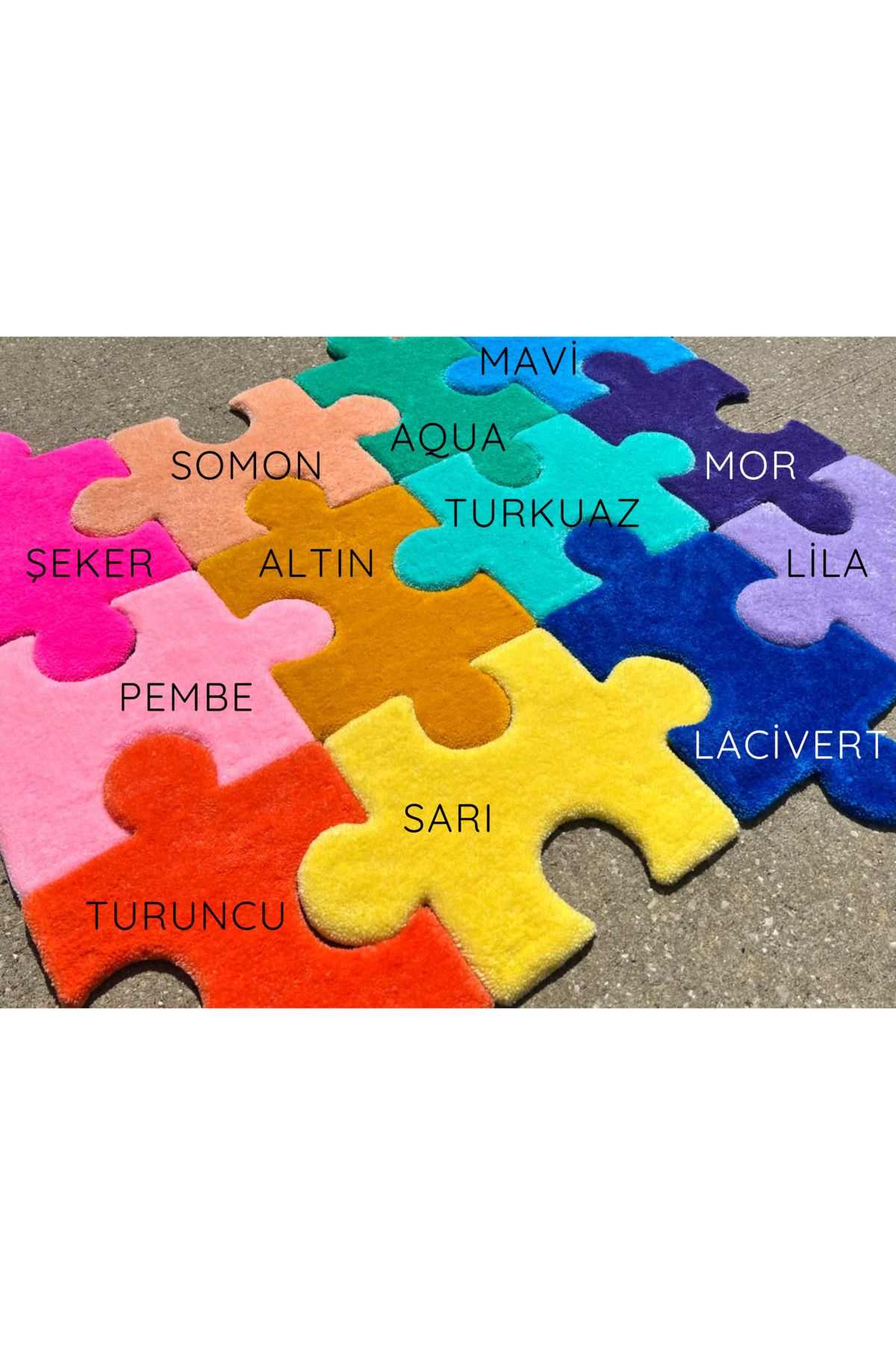 Renkli Puzzle Halı - 12 Parça Tak-Çıkar Yumuşak Halı | Çocuk Odası ve İçin Eğlenceli - Yapboz Halı