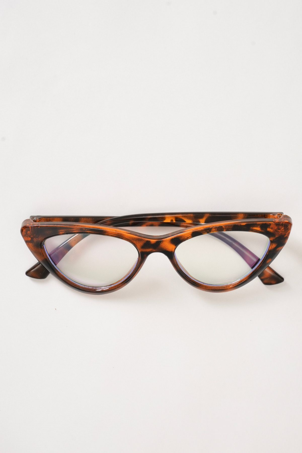 ÇTZ Glasses Leopar Desenli Cat Eye Tasarım Kadın Optik Çerçeve