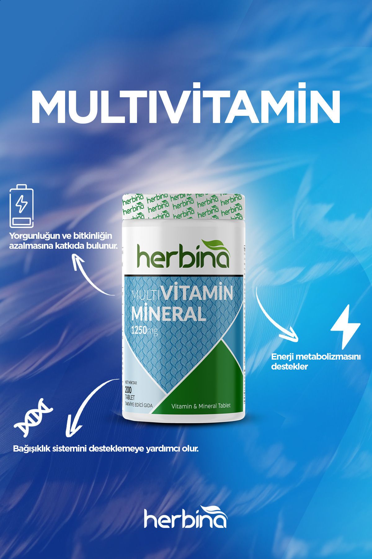 Multivitamin Mineral 200 Tablet 1250 mg