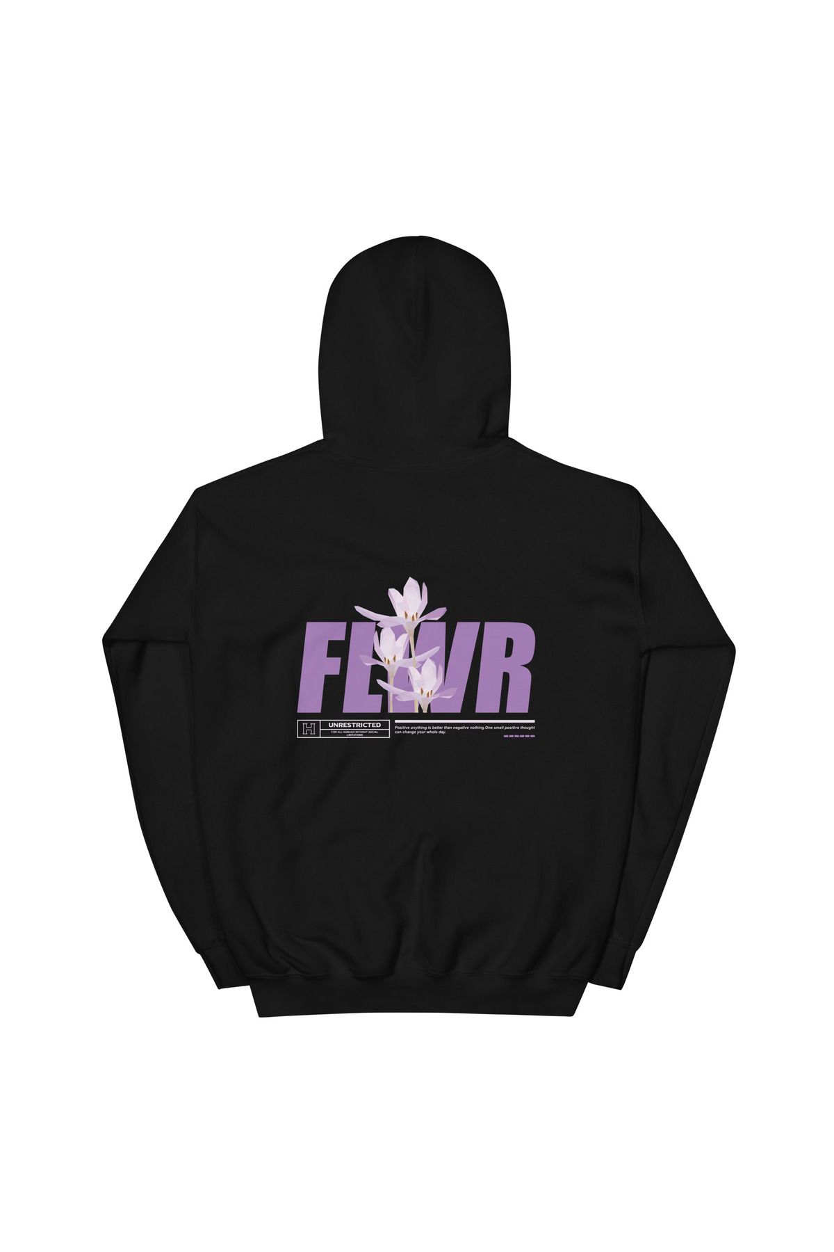 Unisex FLWR Baskılı Siyah Sweatshirt