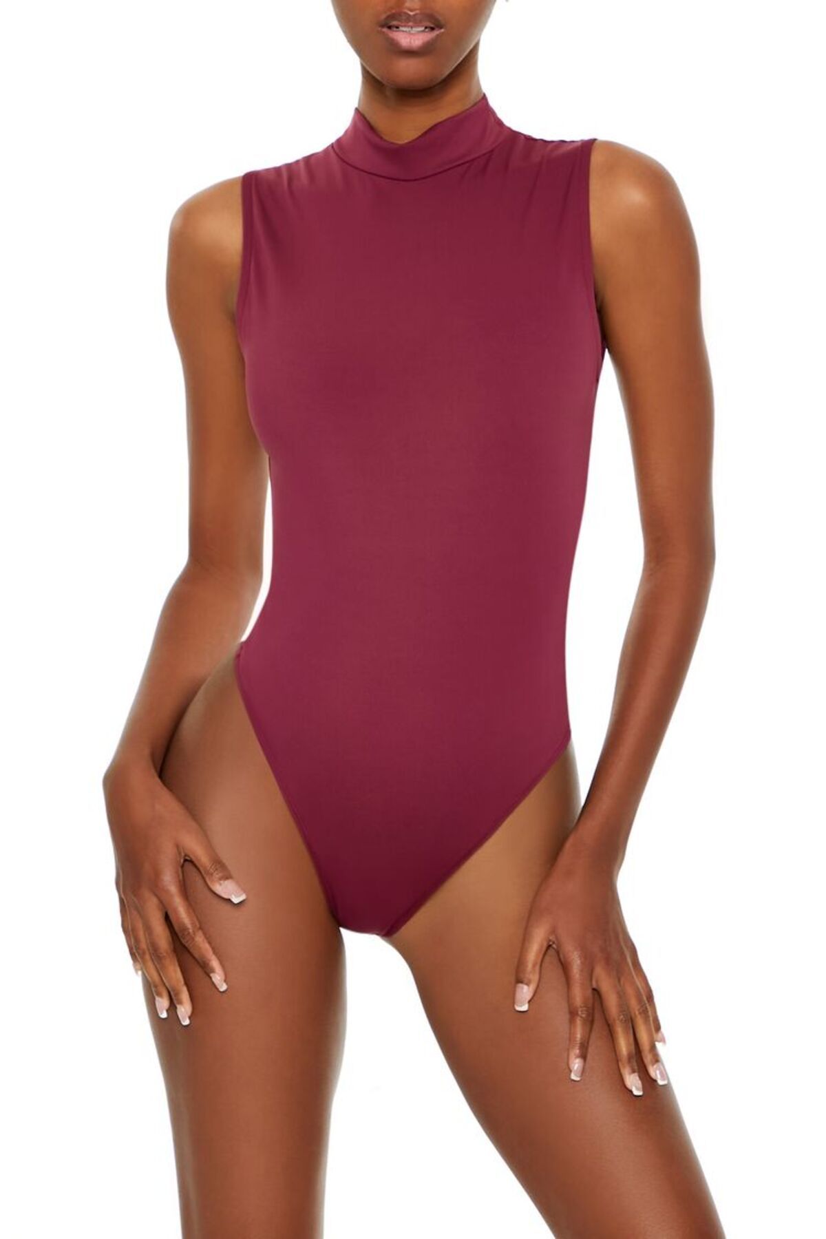 Forever 21 Konturlu SculptDik Yaka Bodysuit