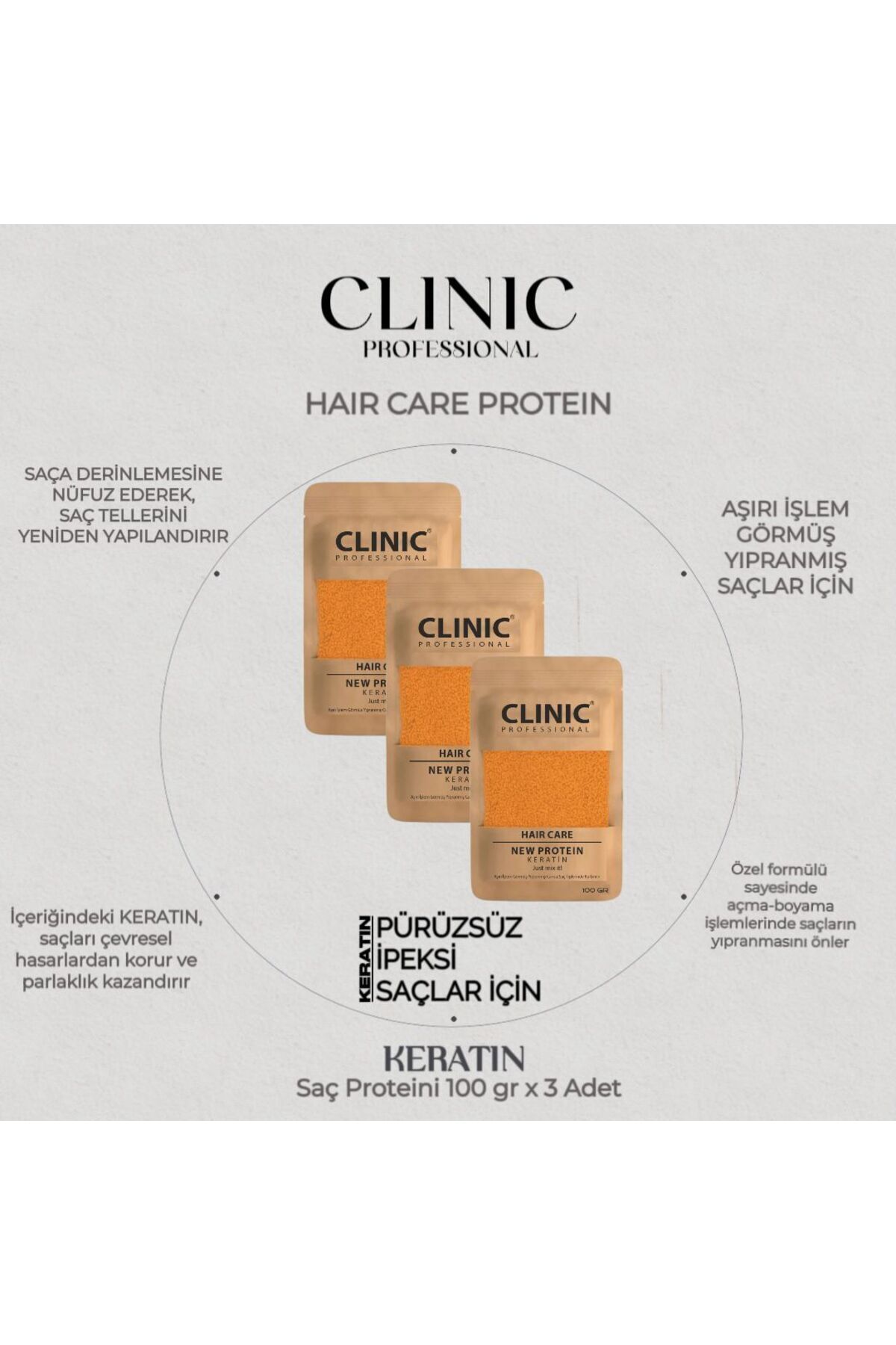 CLINIC PYROO KERATIN SAÇBAKIM PROTEINI 100 GR...